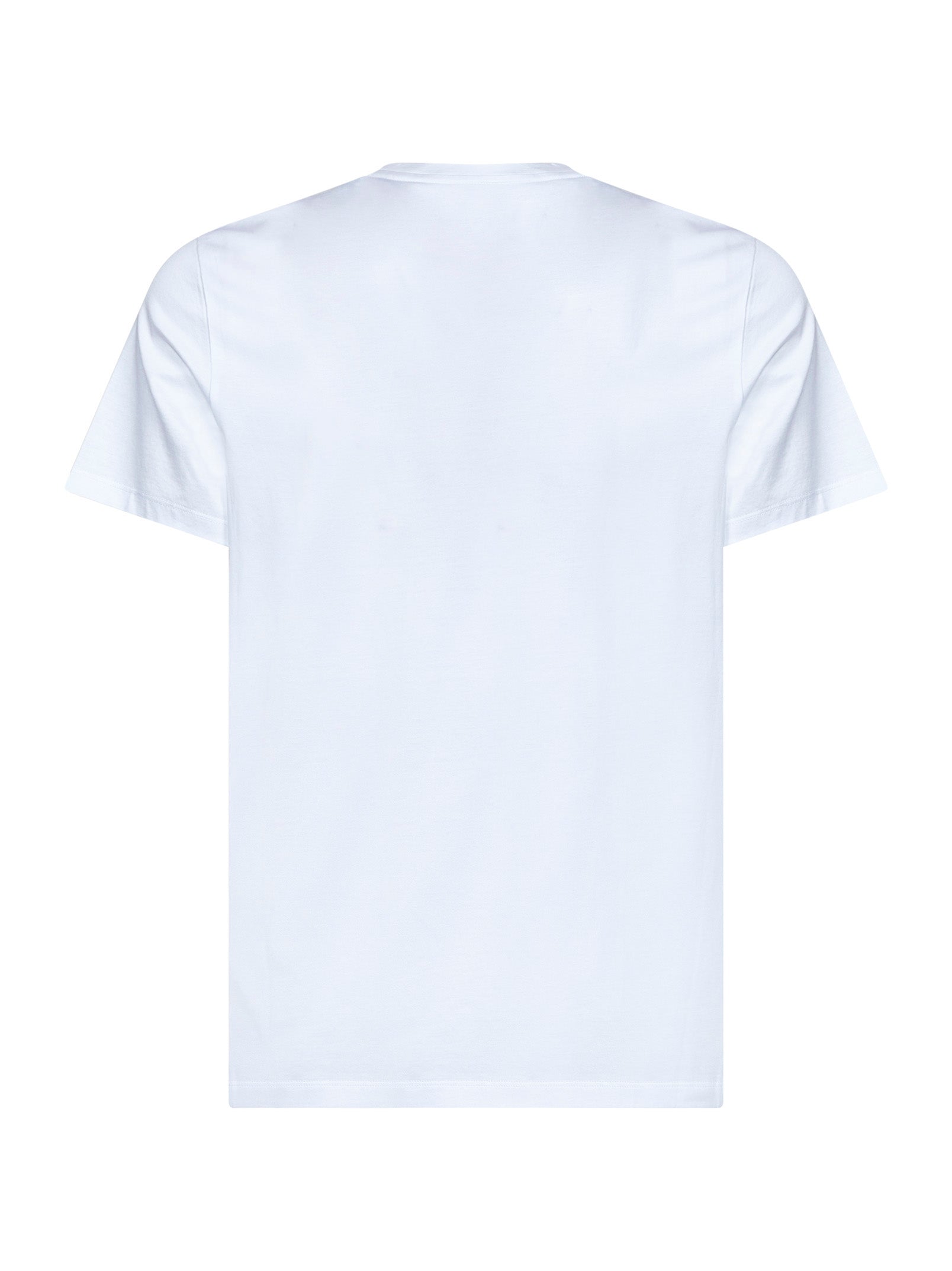 Moncler Men White Cotton Jersey T-Shirt With Double Logo Patch MONCLER