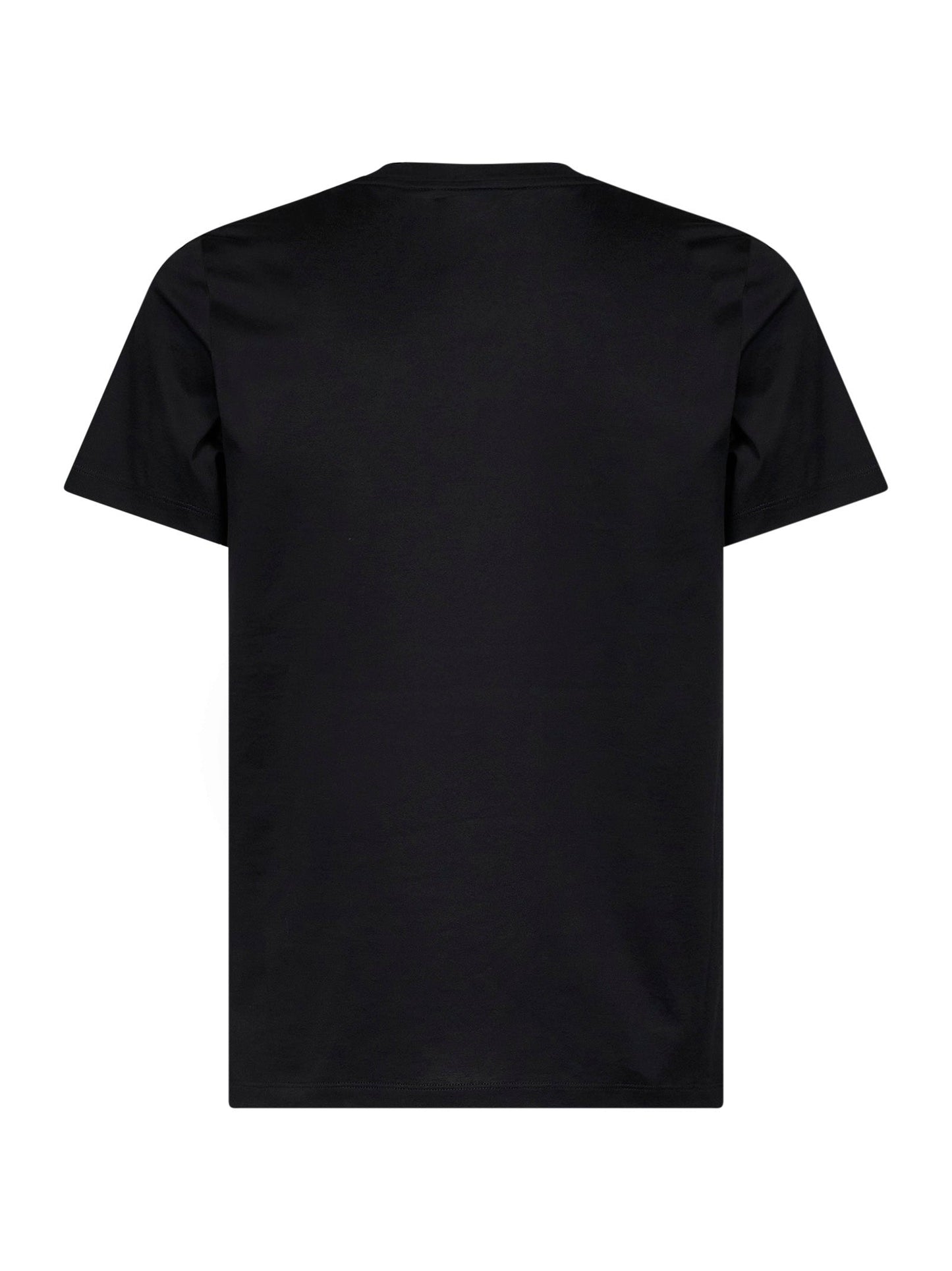Moncler Men Black Cotton Jersey T-Shirt With Double Logo Patch MONCLER