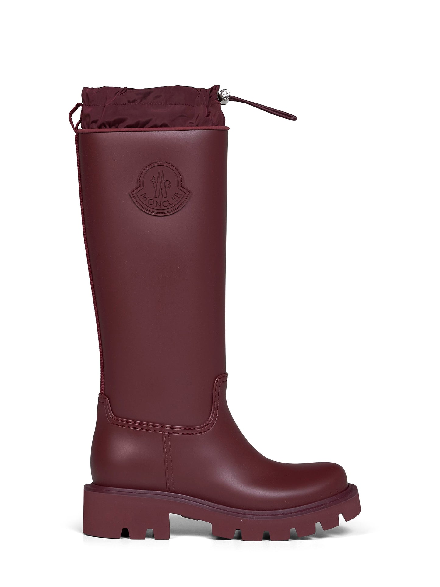 Moncler Women Burgundy Kickstream High Rain Boots MONCLER