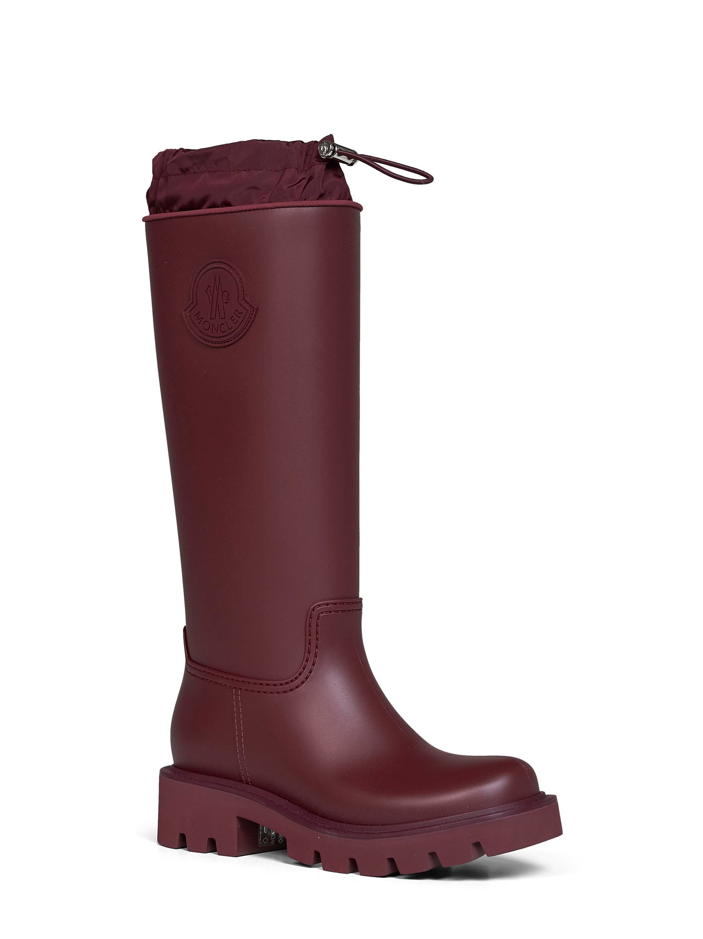 Moncler Women Burgundy Kickstream High Rain Boots MONCLER