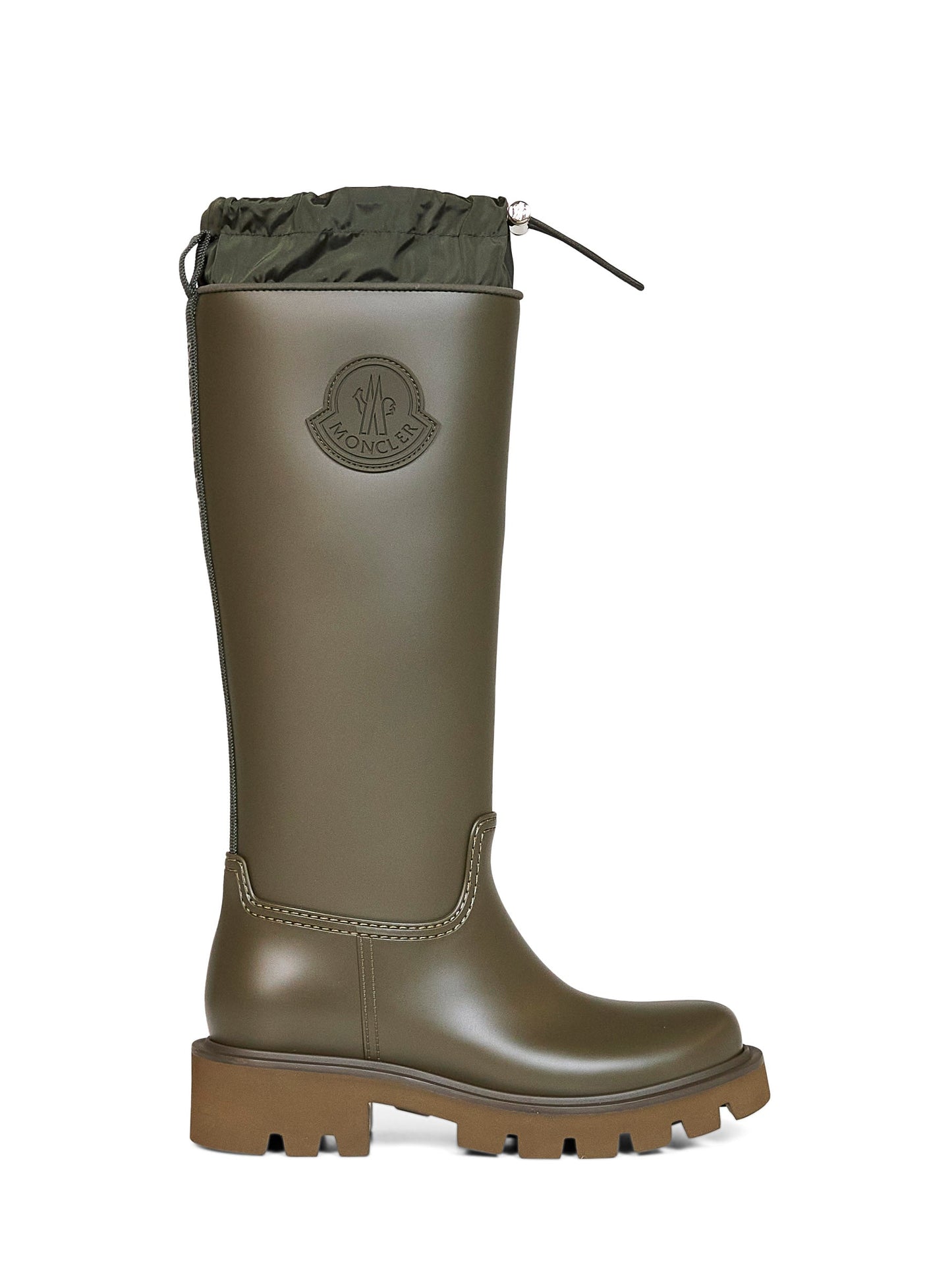 Moncler Women Olive Green Kickstream High Rain Boots MONCLER