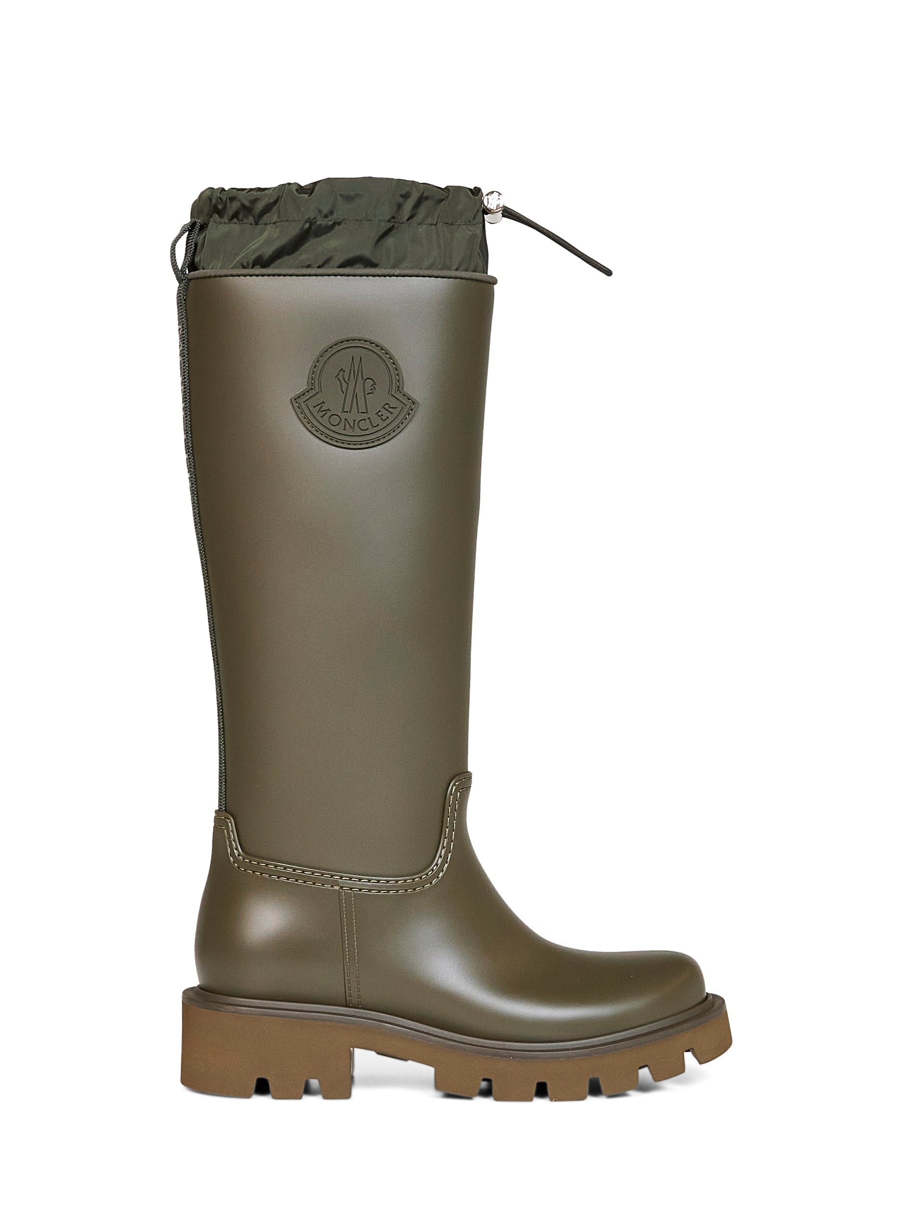Moncler Women Olive Green Kickstream High Rain Boots MONCLER
