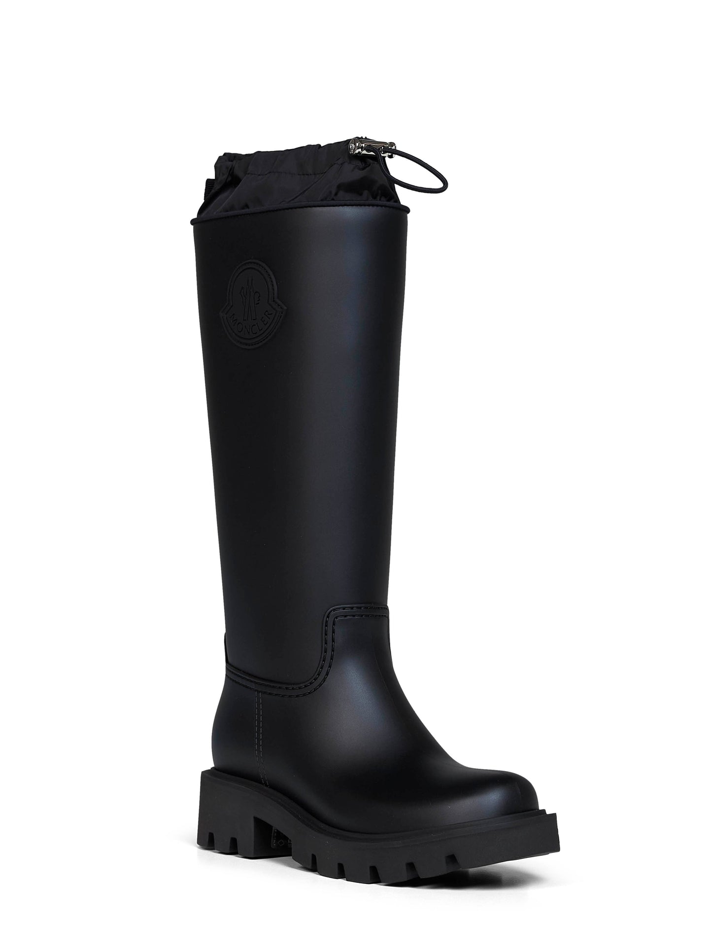 Moncler Women Black Kickstream High Rain Boots MONCLER