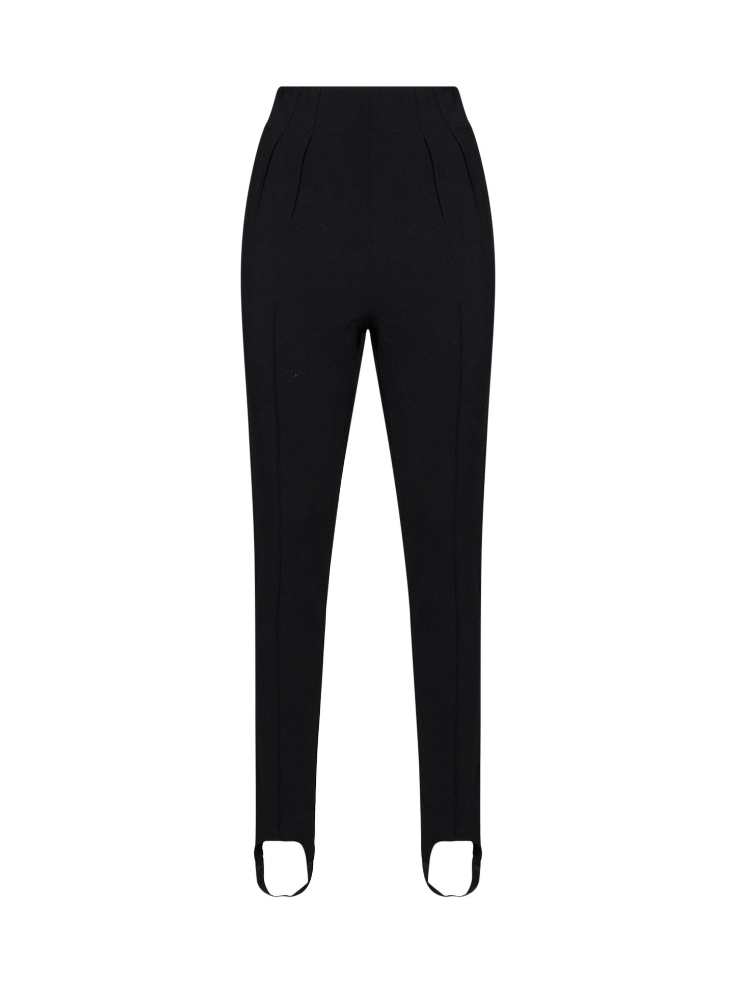 Mugler Women Black Stretch Wool-Blend Stirrup Tailored Leggings MUGLER