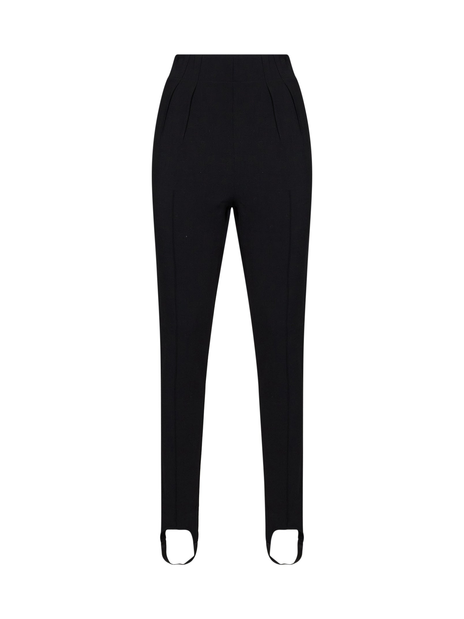 Mugler Women Black Stretch Wool-Blend Stirrup Tailored Leggings MUGLER