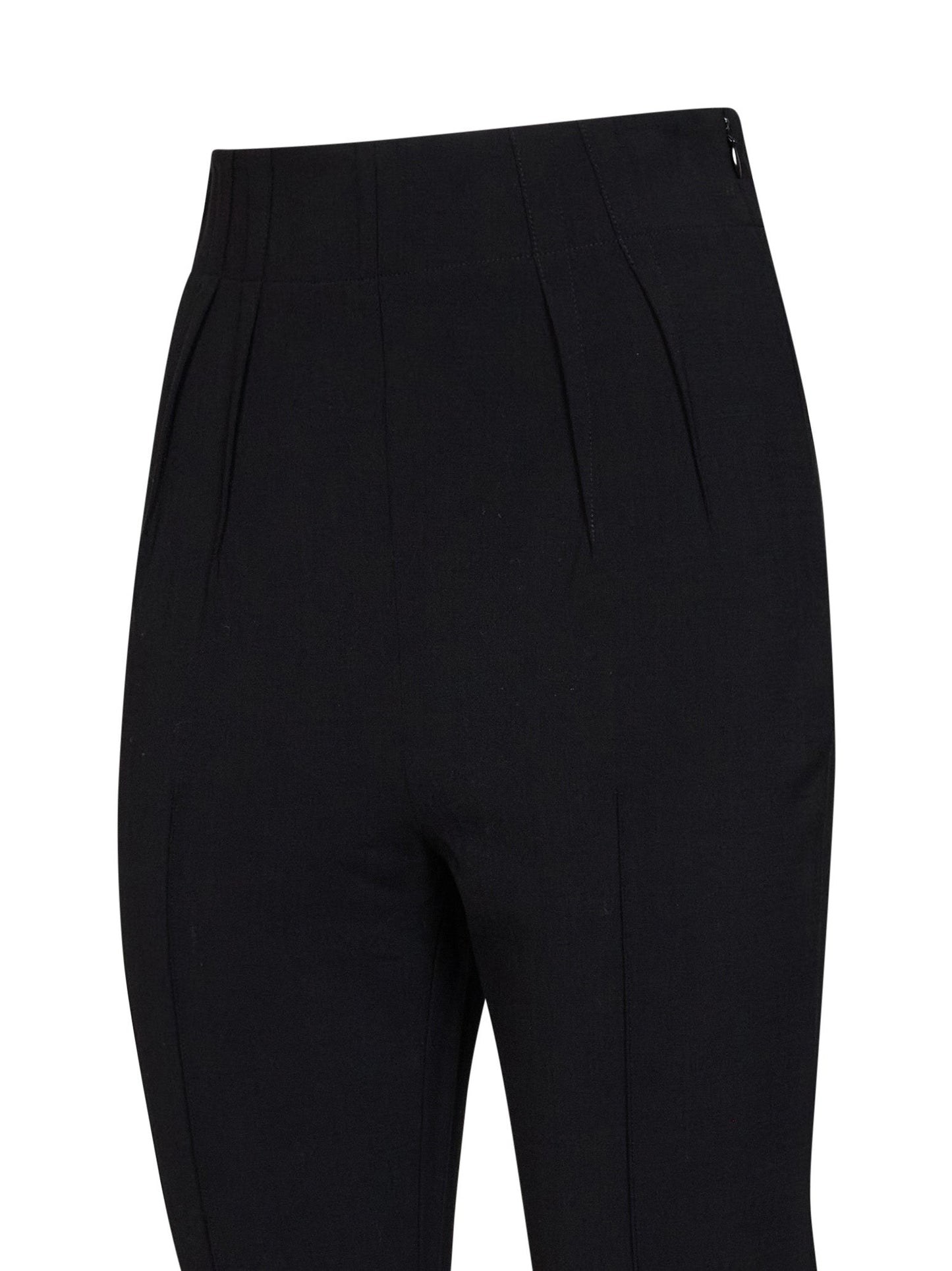 Mugler Women Black Stretch Wool-Blend Stirrup Tailored Leggings MUGLER