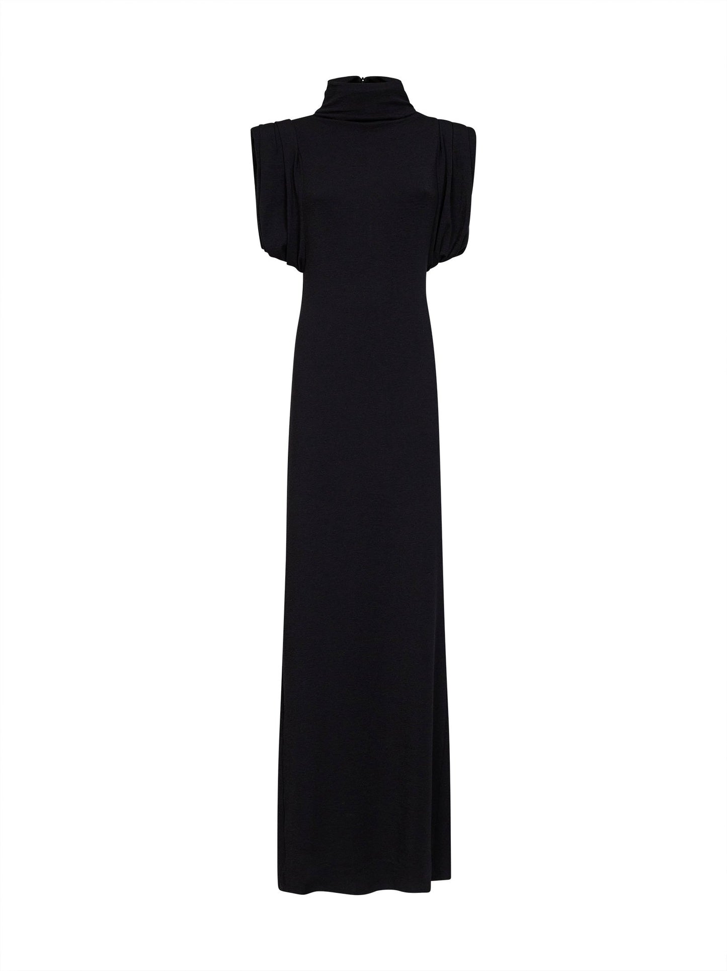 Mugler Women Black Jersey Draped Sleeveless Maxi Dress MUGLER