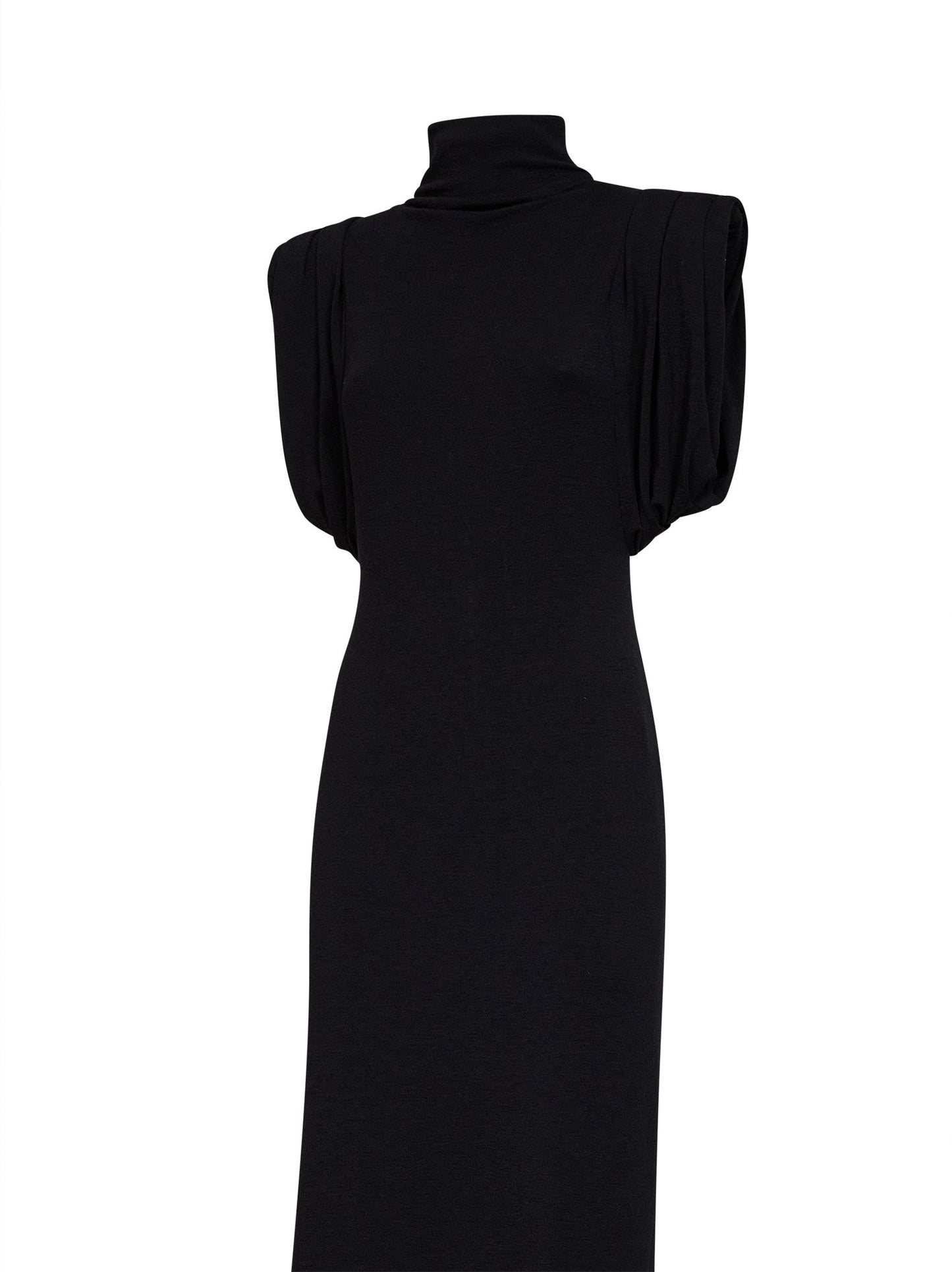 Mugler Women Black Jersey Draped Sleeveless Maxi Dress MUGLER