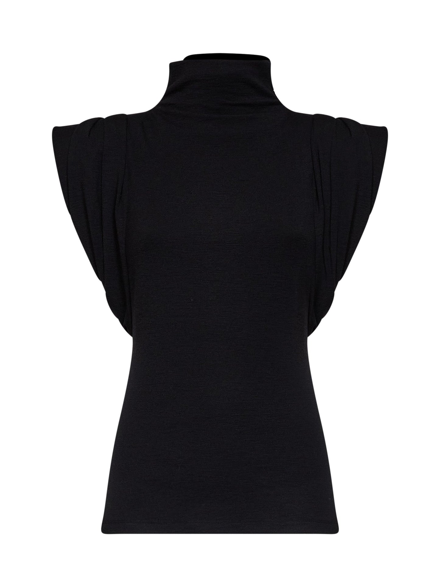 Mugler Women Black Jersey Draped Sleeveless Top MUGLER