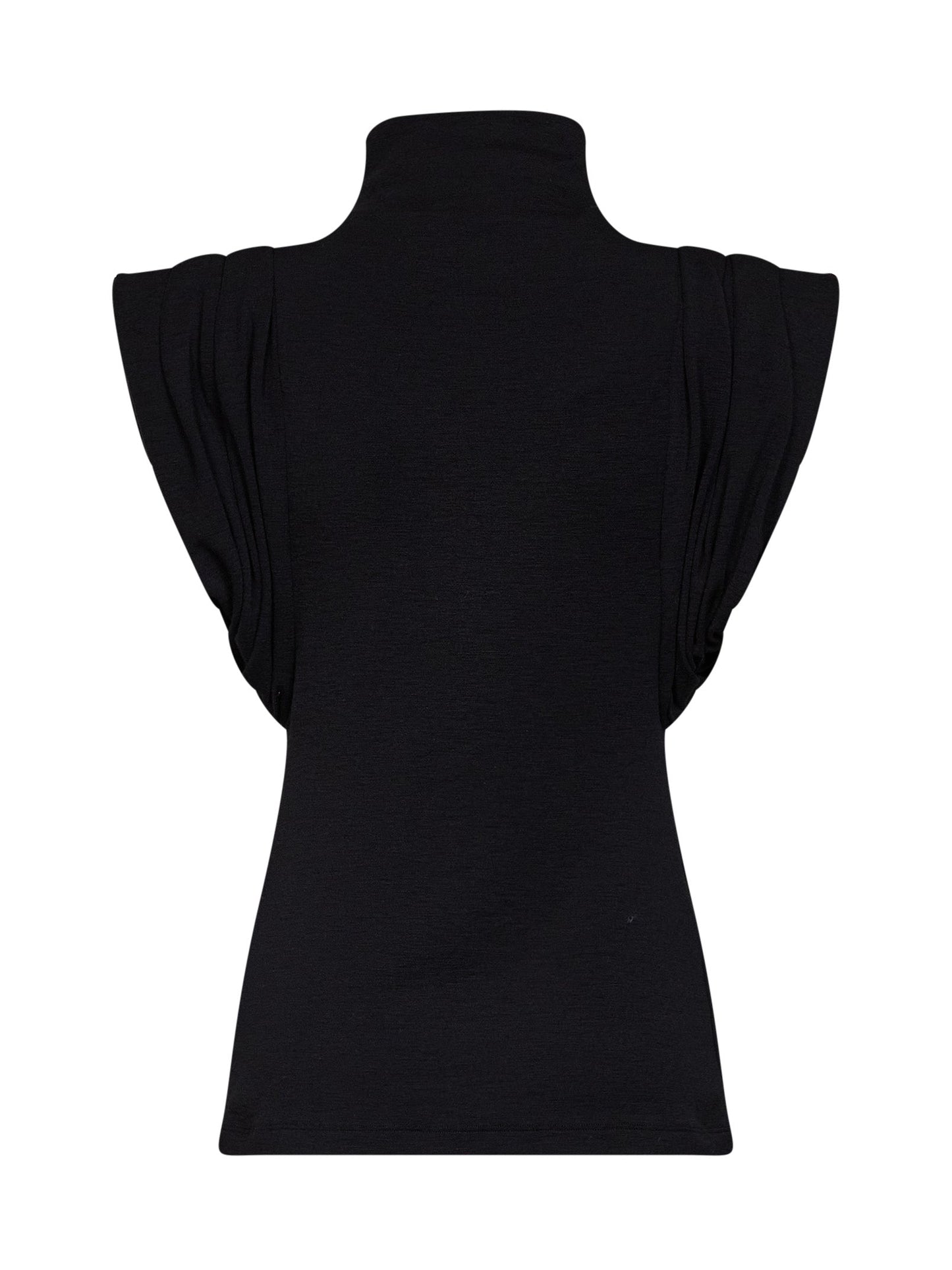 Mugler Women Black Jersey Draped Sleeveless Top MUGLER