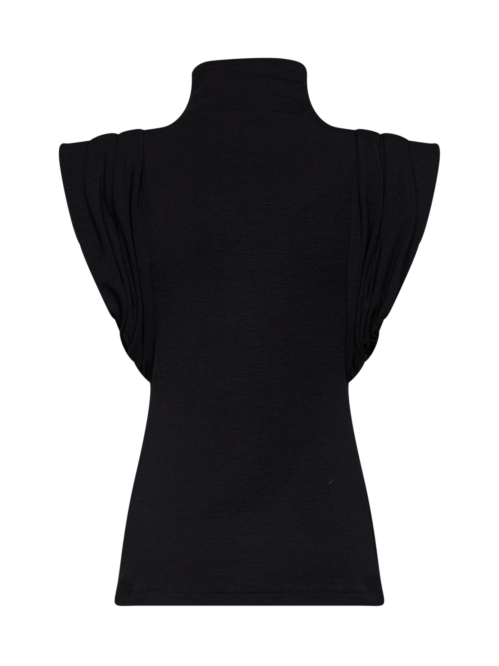 Mugler Women Black Jersey Draped Sleeveless Top MUGLER