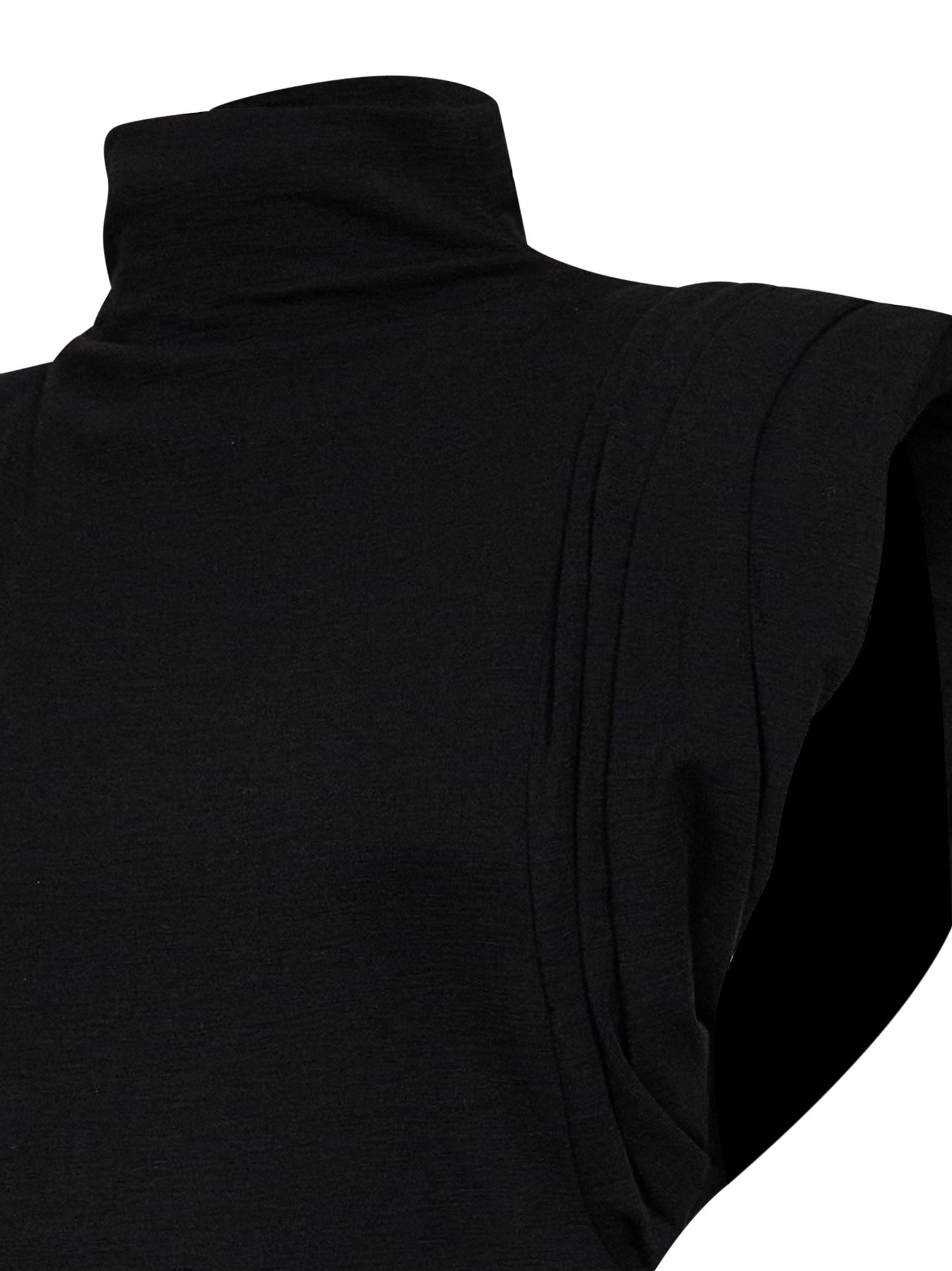 Mugler Women Black Jersey Draped Sleeveless Top MUGLER