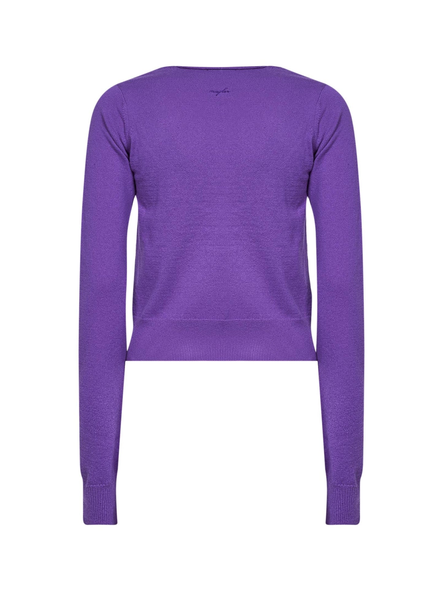 Mugler Women Purple Cashmere Knit V-Neck Top MUGLER