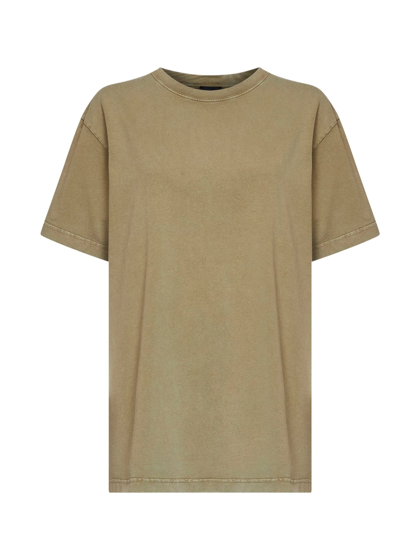 Mugler Women Khaki Cotton Jersey Logo T-Shirt MUGLER