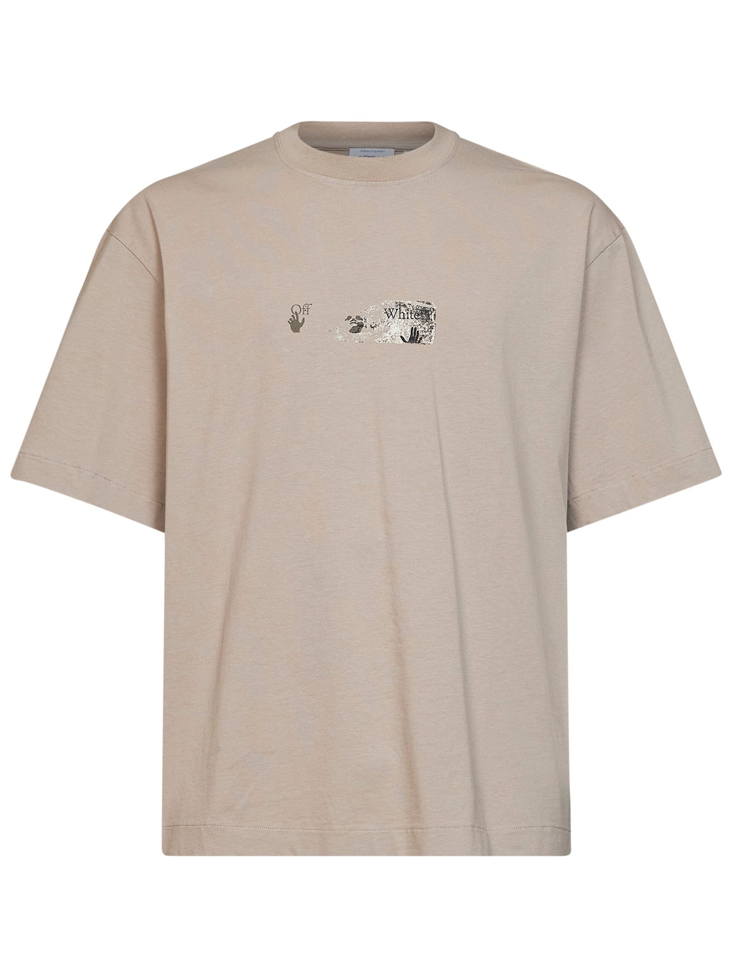 Off White Men Beige Cotton Jersey Spices Arrow Skate T-Shirt OFF-WHITE