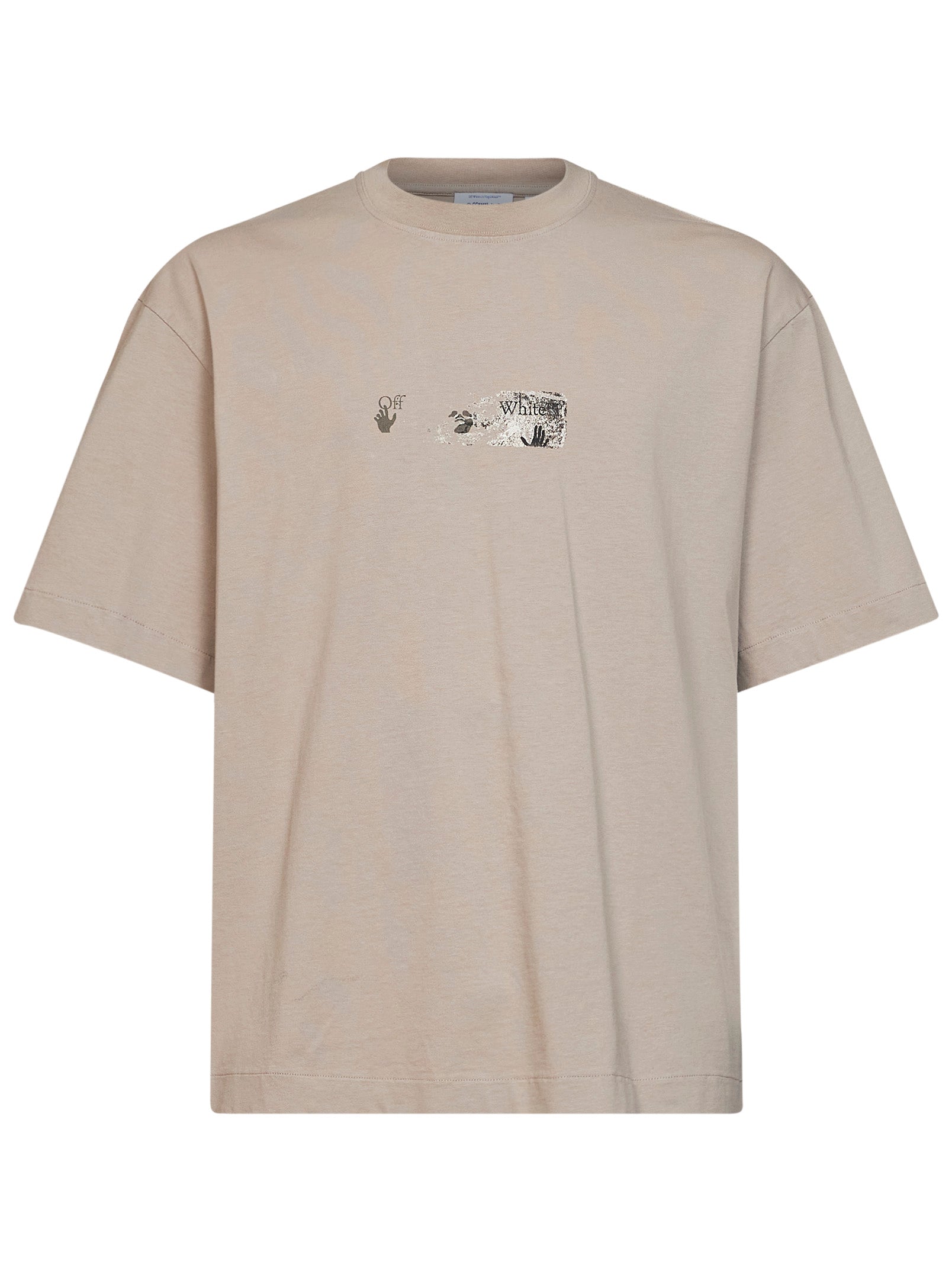 Off White Men Beige Cotton Jersey Spices Arrow Skate T-Shirt OFF-WHITE