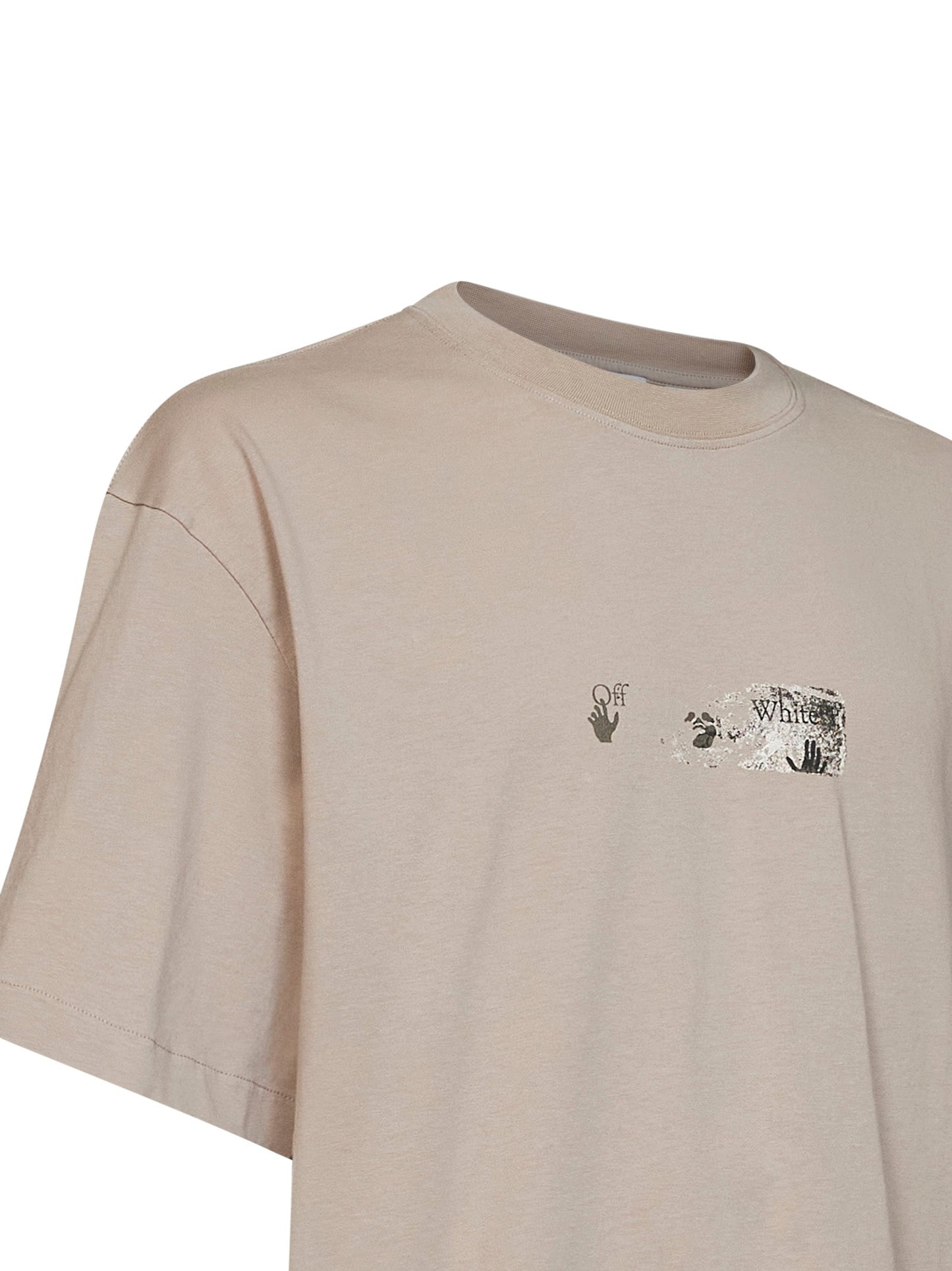 Off White Men Beige Cotton Jersey Spices Arrow Skate T-Shirt OFF-WHITE