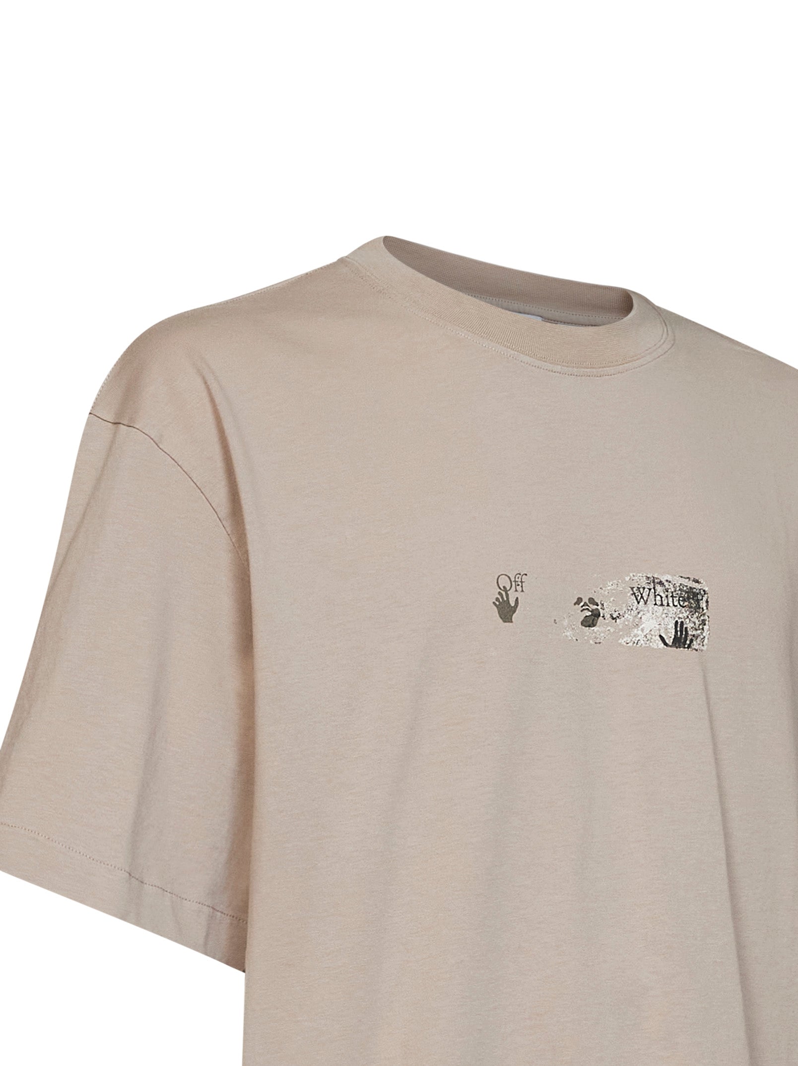 Off White Men Beige Cotton Jersey Spices Arrow Skate T-Shirt OFF-WHITE