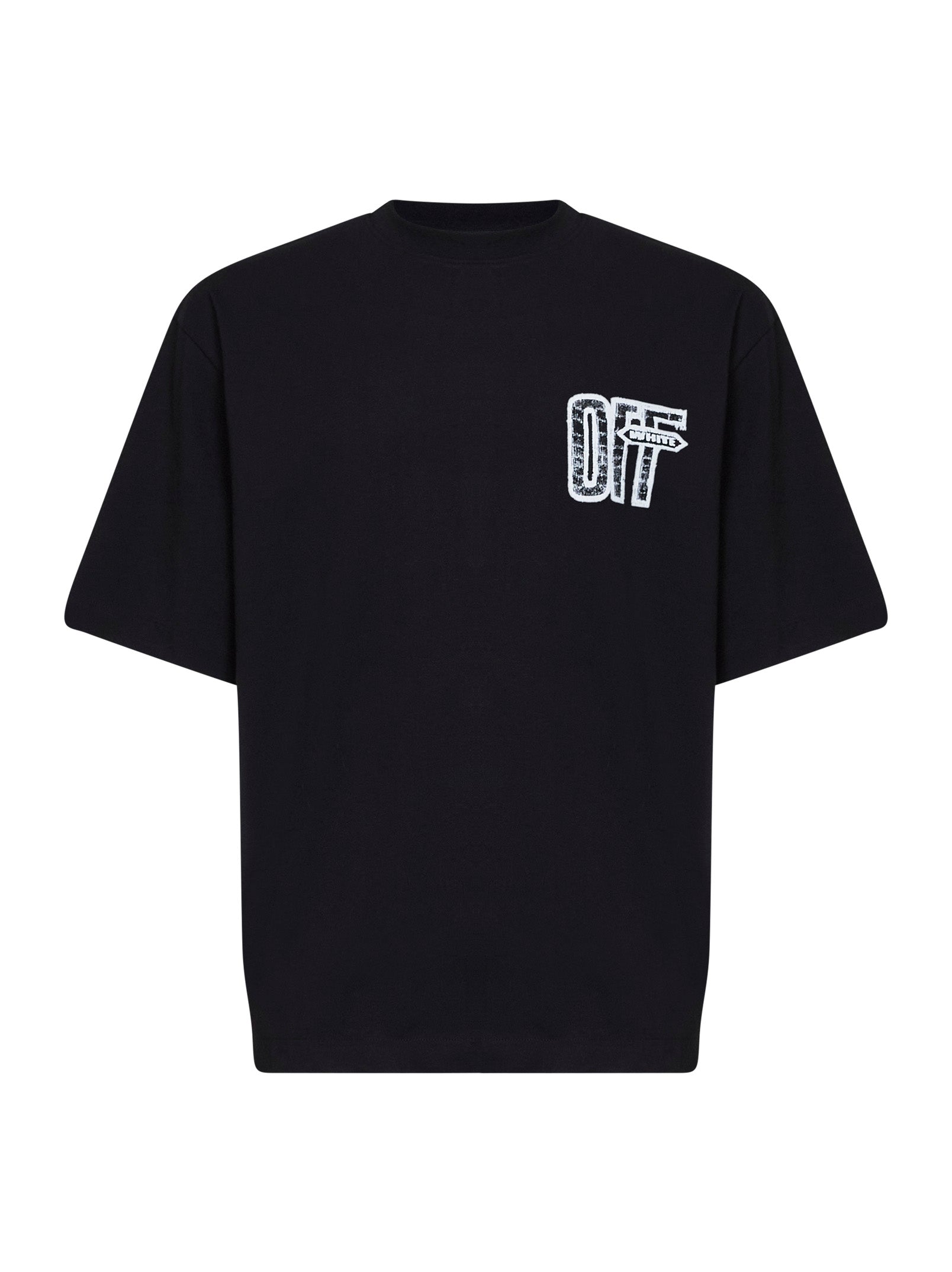 Off White Men Black Cotton Jersey Motion Arrow Skate T-Shirt OFF-WHITE