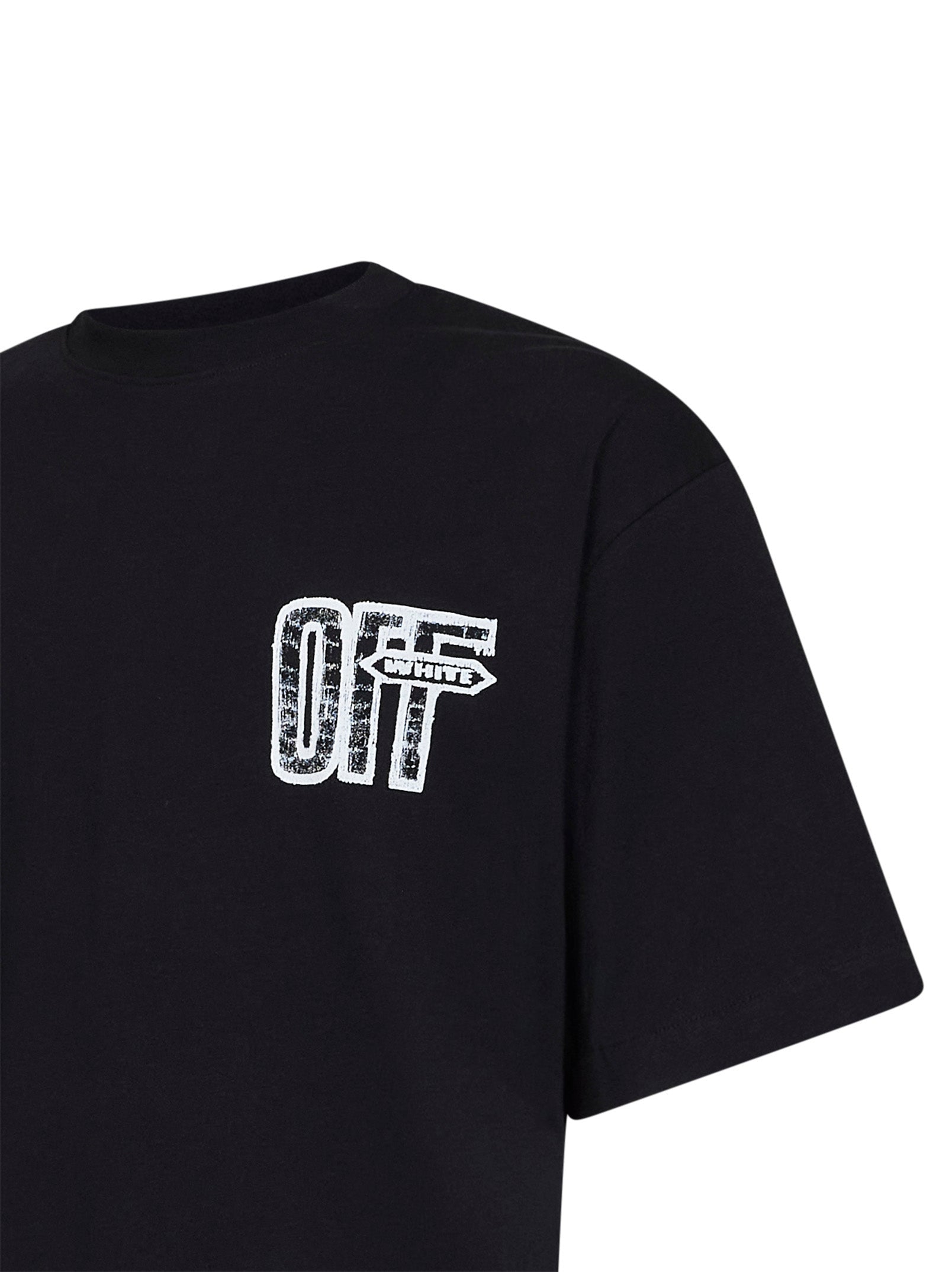 Off White Men Black Cotton Jersey Motion Arrow Skate T-Shirt OFF-WHITE