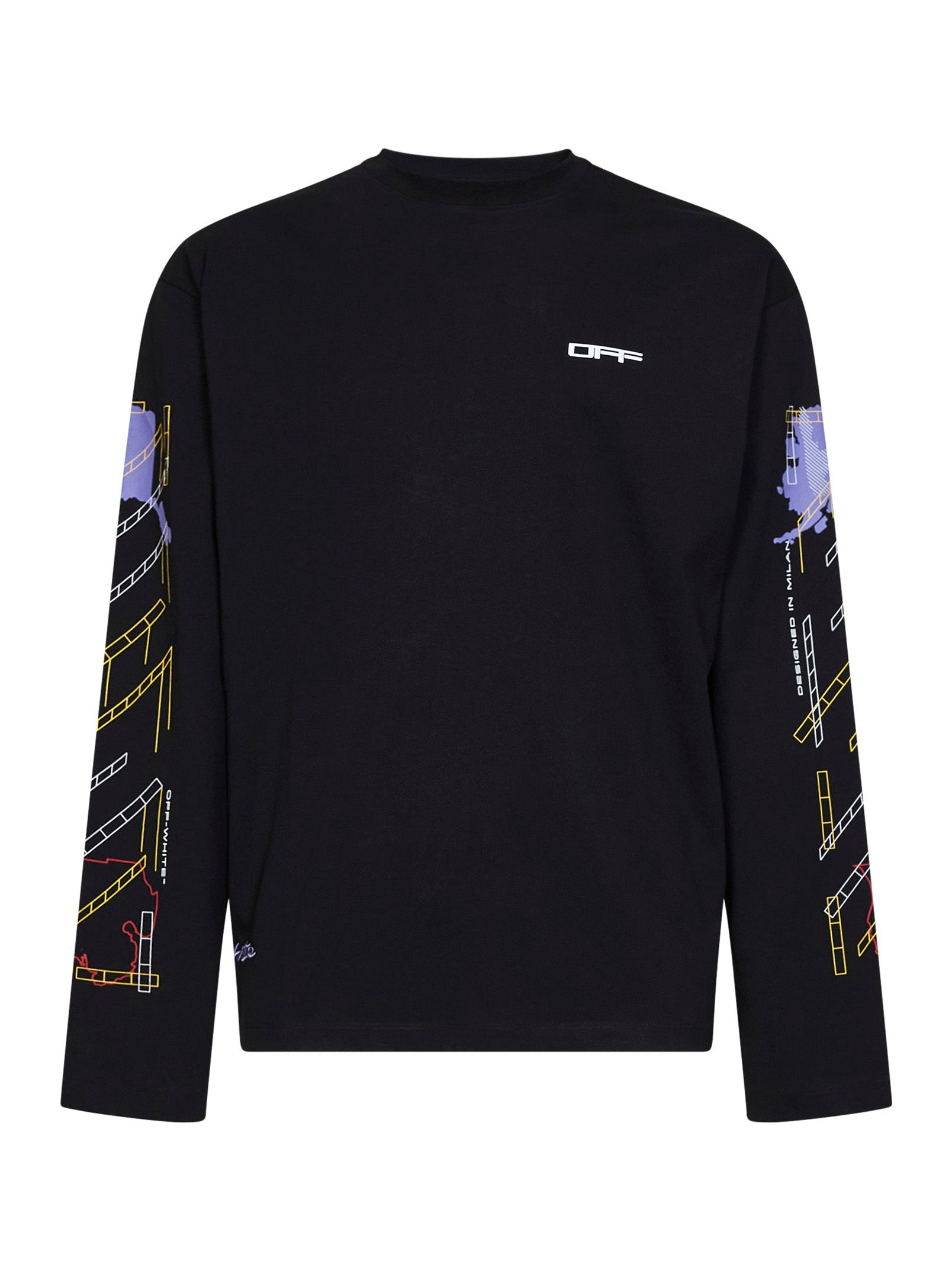 Off White Men Black Jersey Archigeography Arrow Skate T-Shirt OFF-WHITE