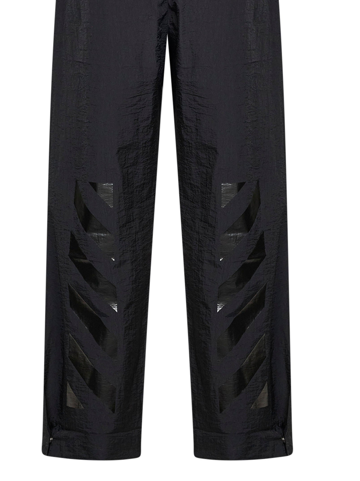 Off White Men Black Nylon Glossy Arrow Trackpants OFF-WHITE