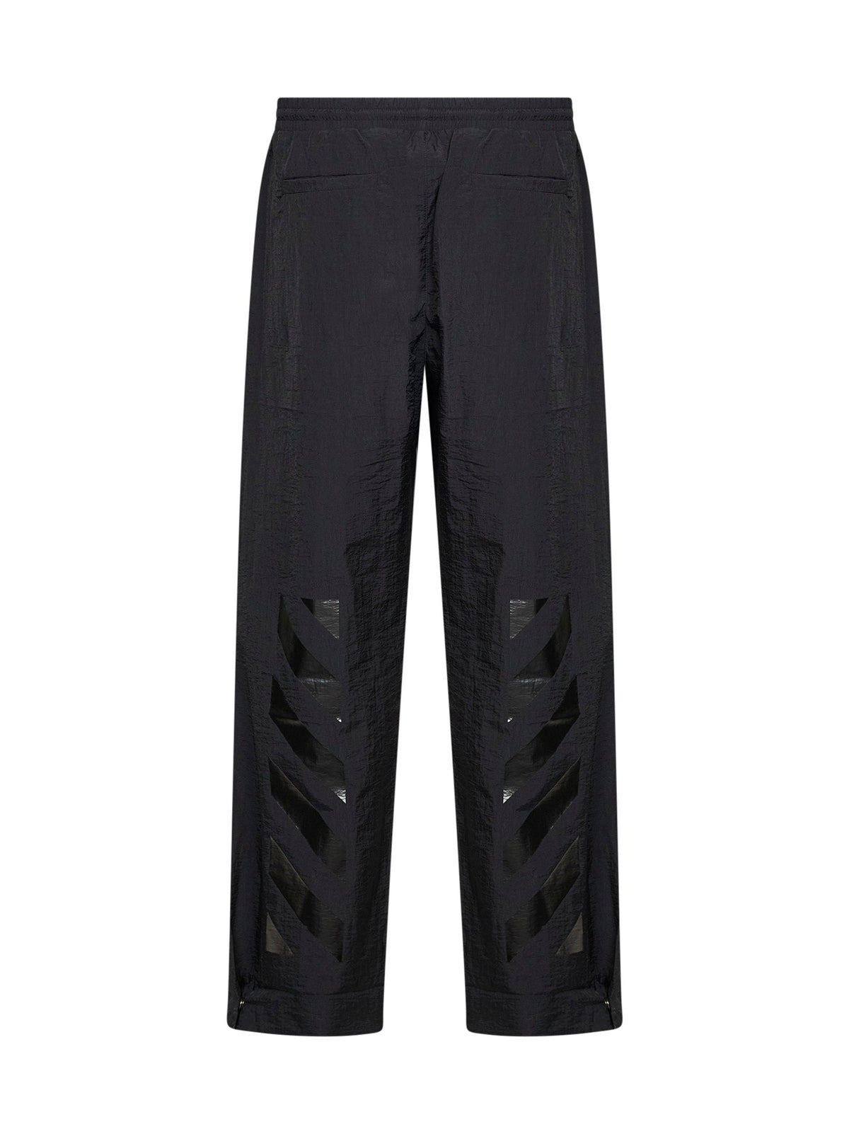 Off White Men Black Nylon Glossy Arrow Trackpants OFF-WHITE