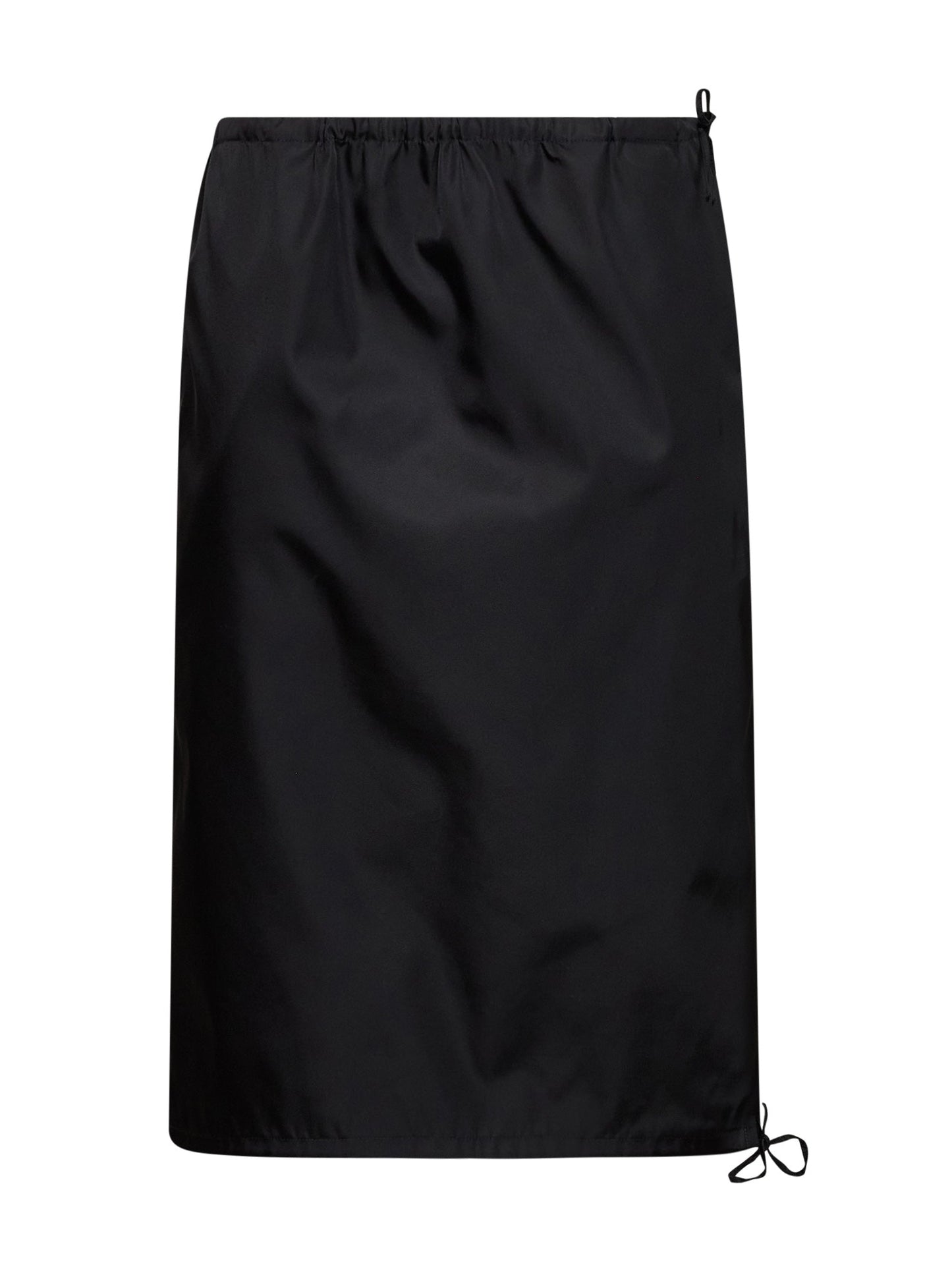 Prada Abbigliamento Women Black Re-Nylon Straight Midi Skirt PRADA