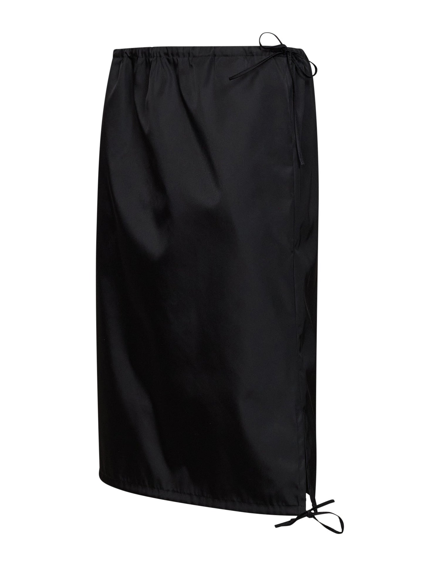 Prada Abbigliamento Women Black Re-Nylon Straight Midi Skirt PRADA