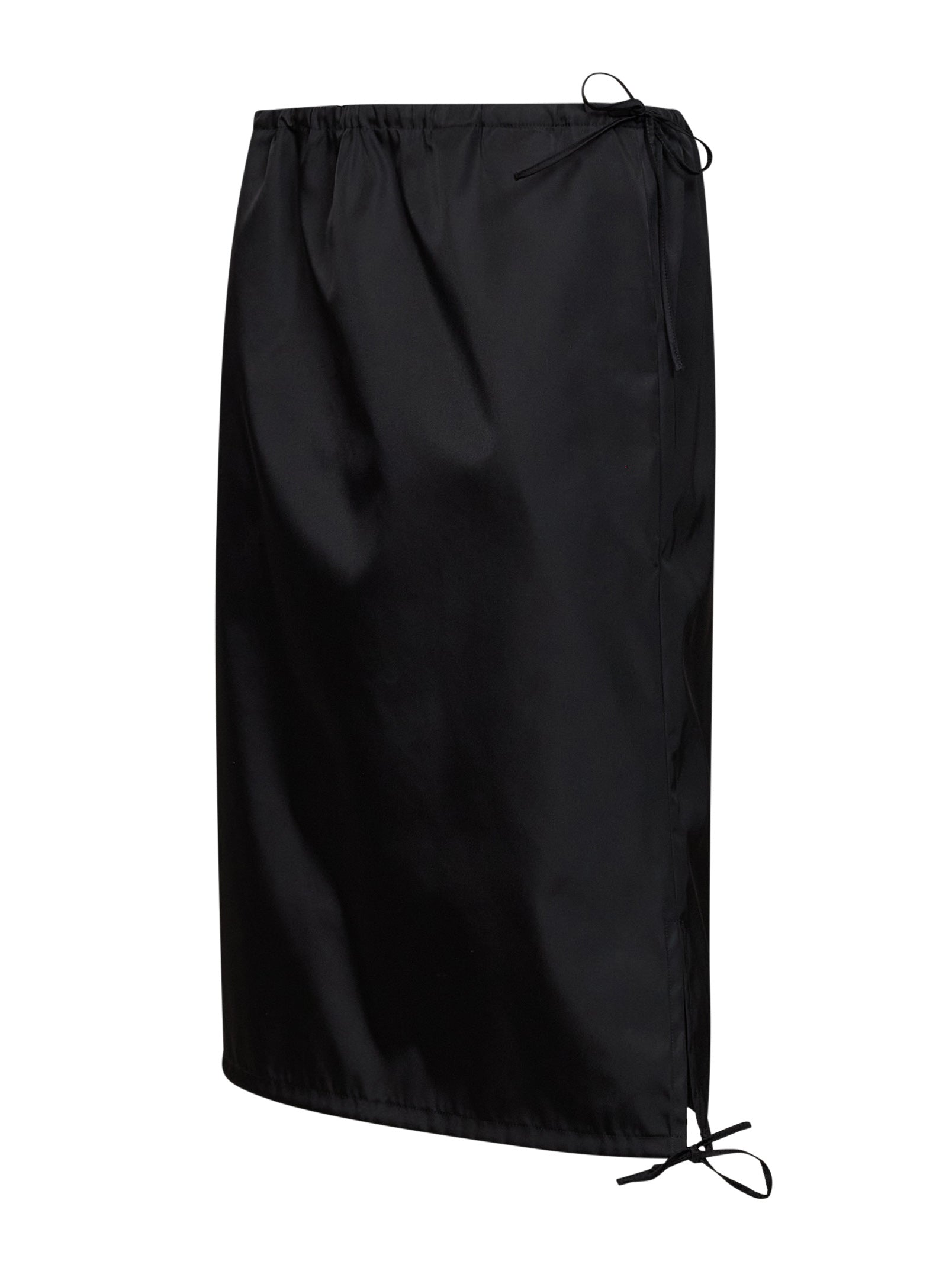 Prada Abbigliamento Women Black Re-Nylon Straight Midi Skirt PRADA
