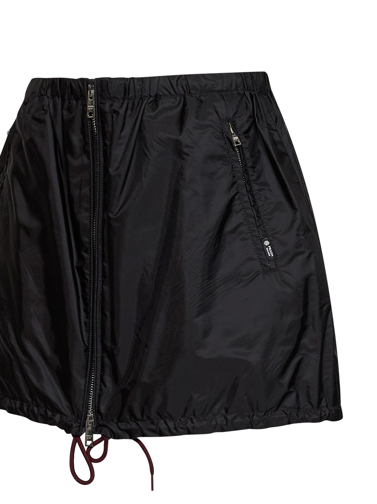 Prada Abbigliamento Women Black Re-Nylon Zip-Up Mini Skirt PRADA