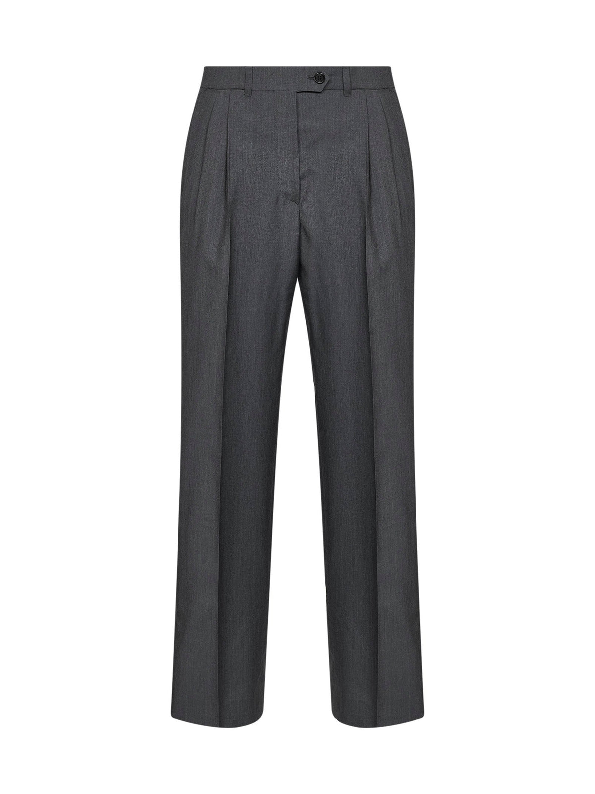 Prada Abbigliamento Women Slate Light Mohair Straight-Leg Trousers PRADA