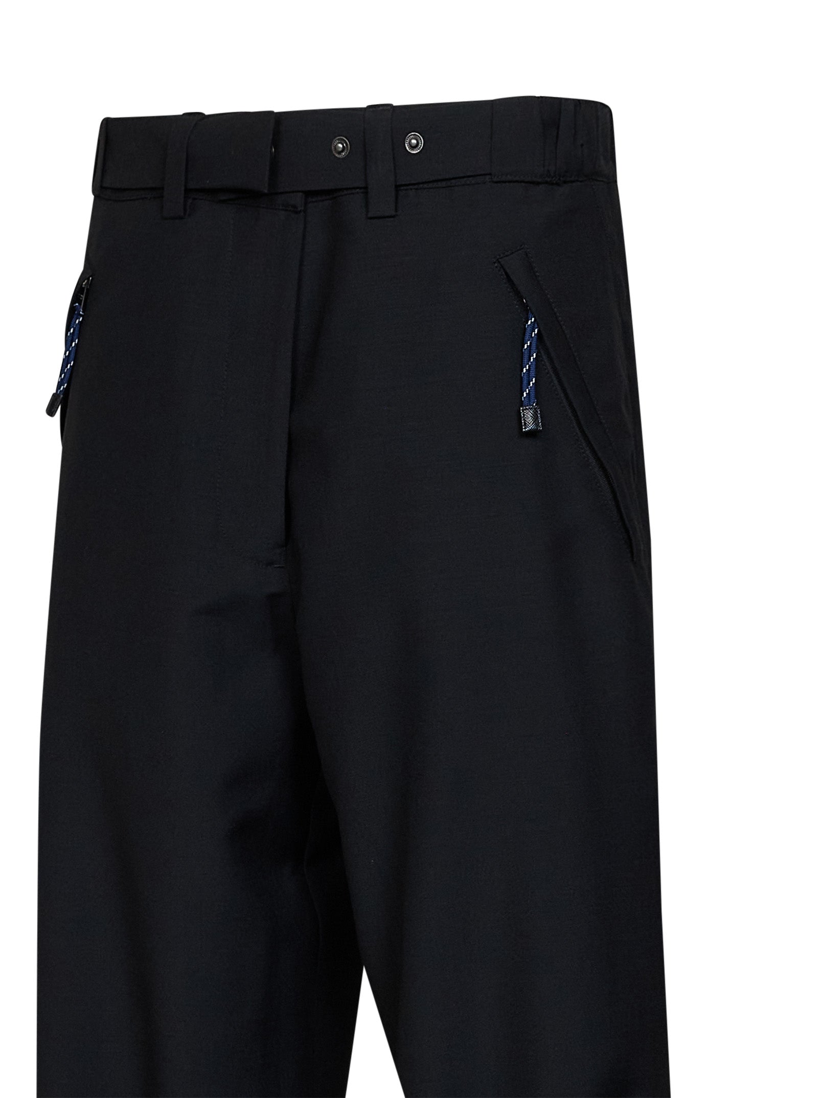 Prada Abbigliamento Women Black Mohair-Wool Wide Leg Trousers PRADA