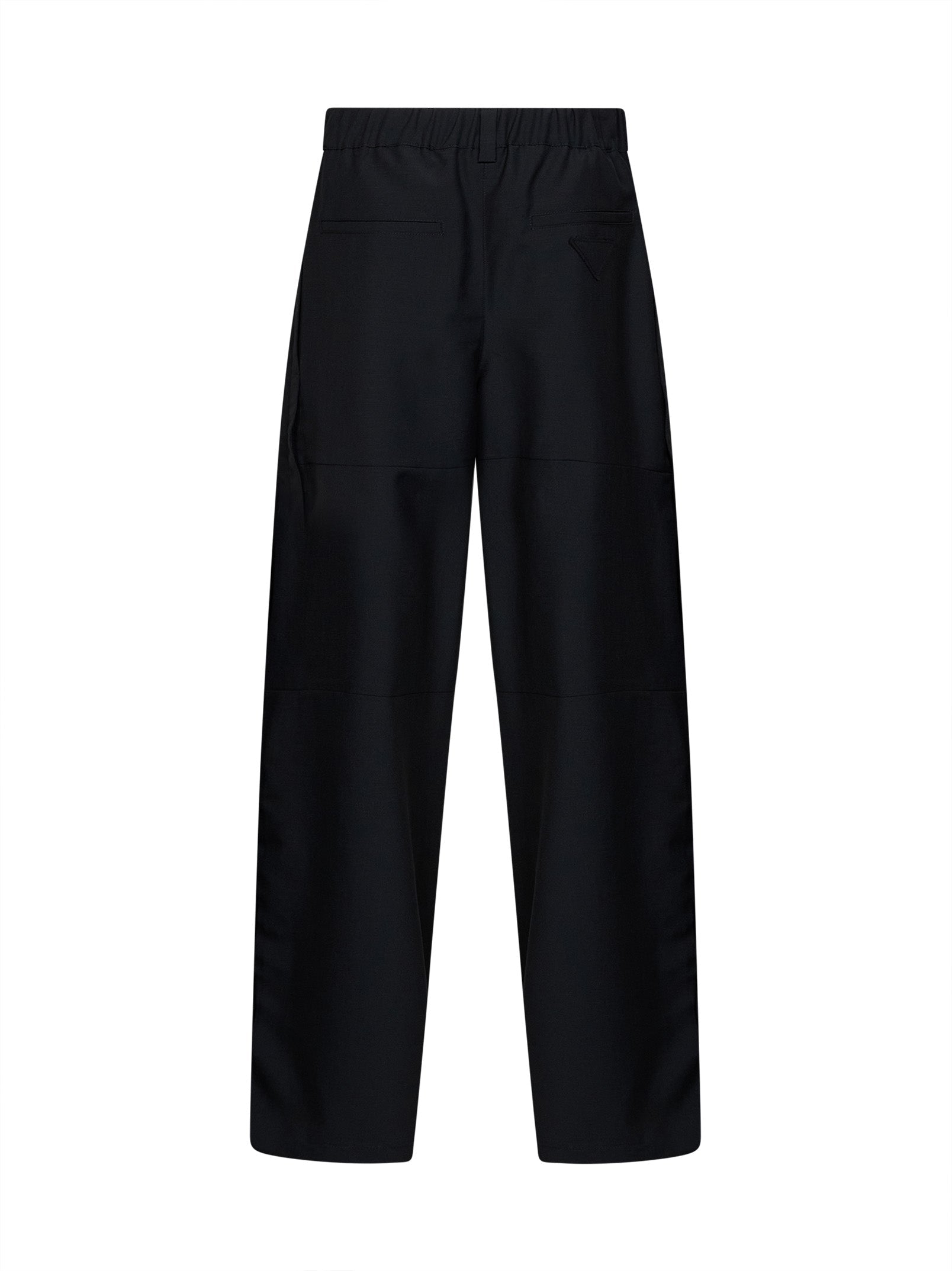 Prada Abbigliamento Women Black Mohair-Wool Wide Leg Trousers PRADA