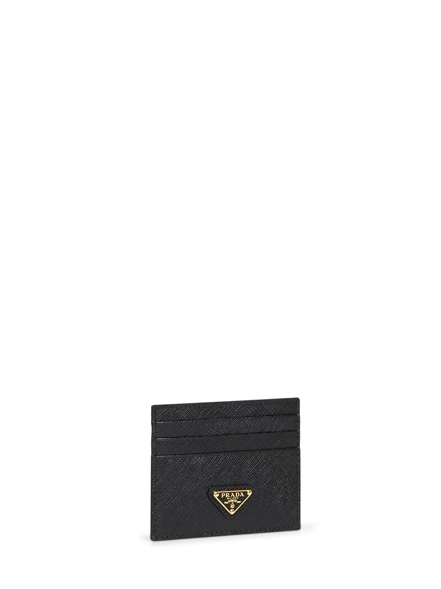 Prada Accessori Pelletteria Women Black Saffiano Leather Card Holder PRADA