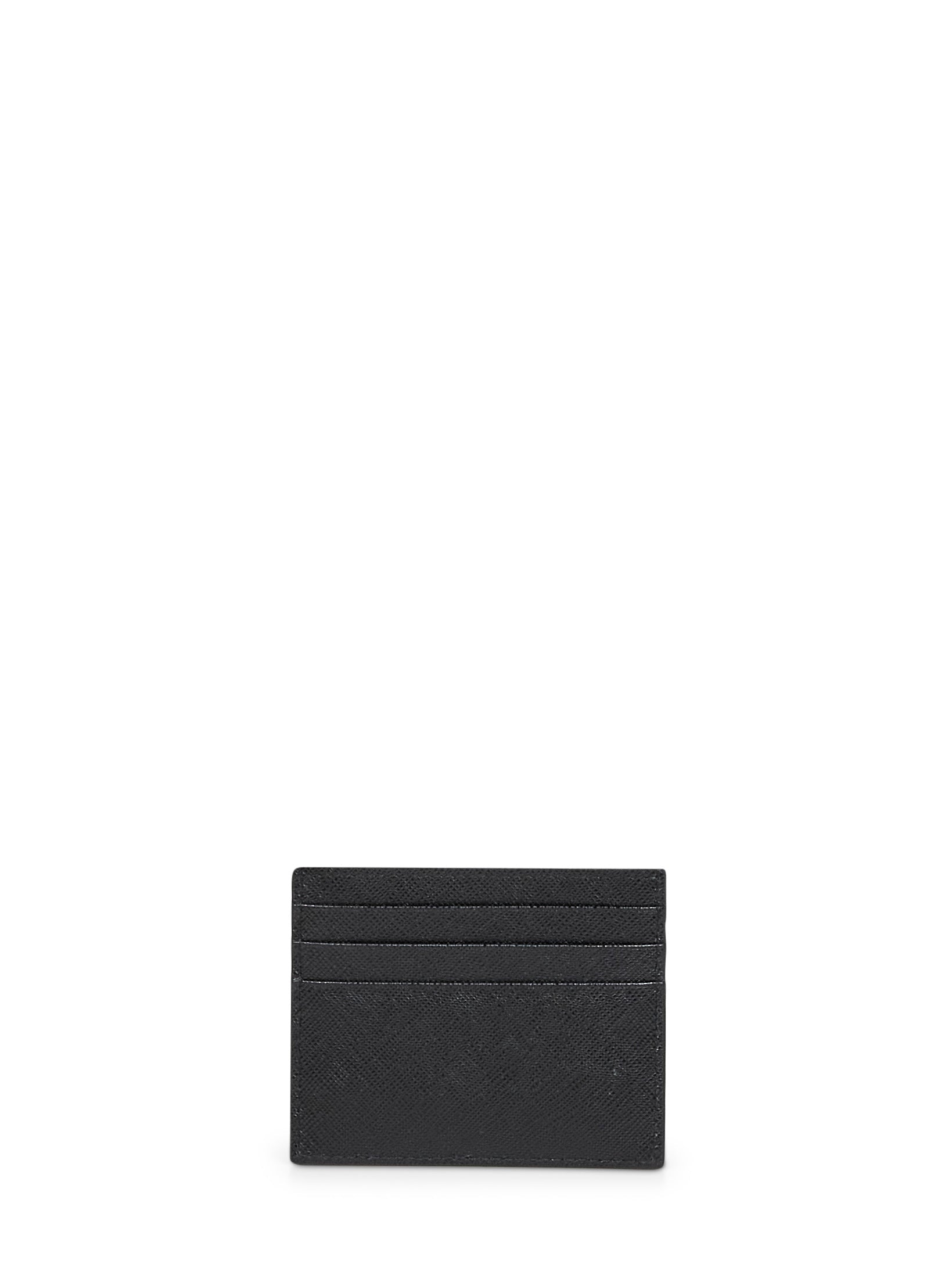 Prada Accessori Pelletteria Women Black Saffiano Leather Card Holder PRADA