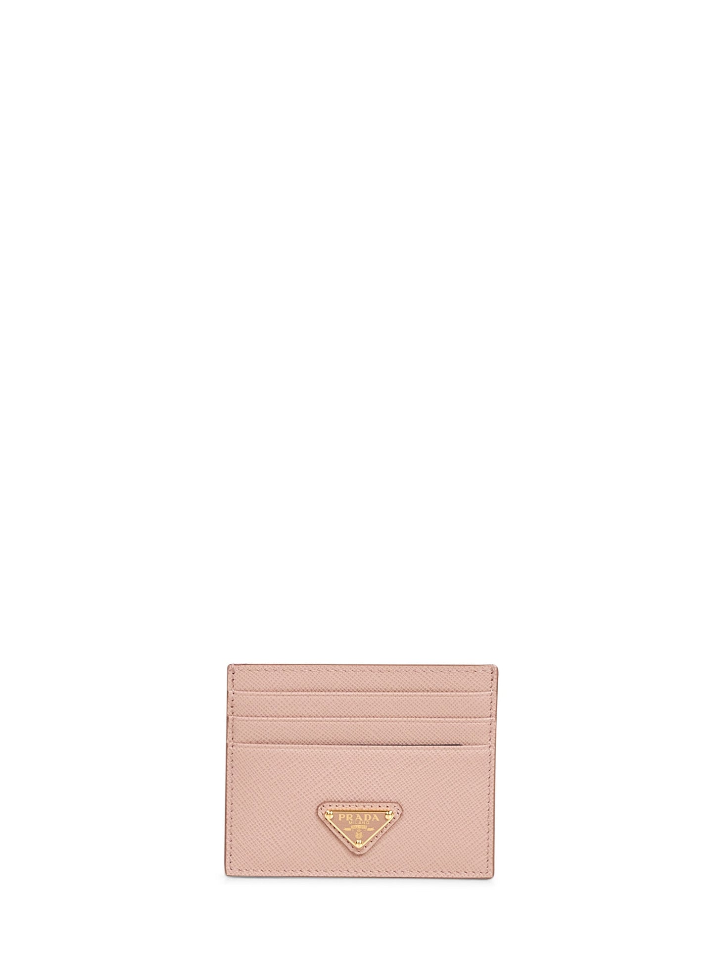 Prada Accessori Pelletteria Women Powder Pink Saffiano Leather Card Holder PRADA
