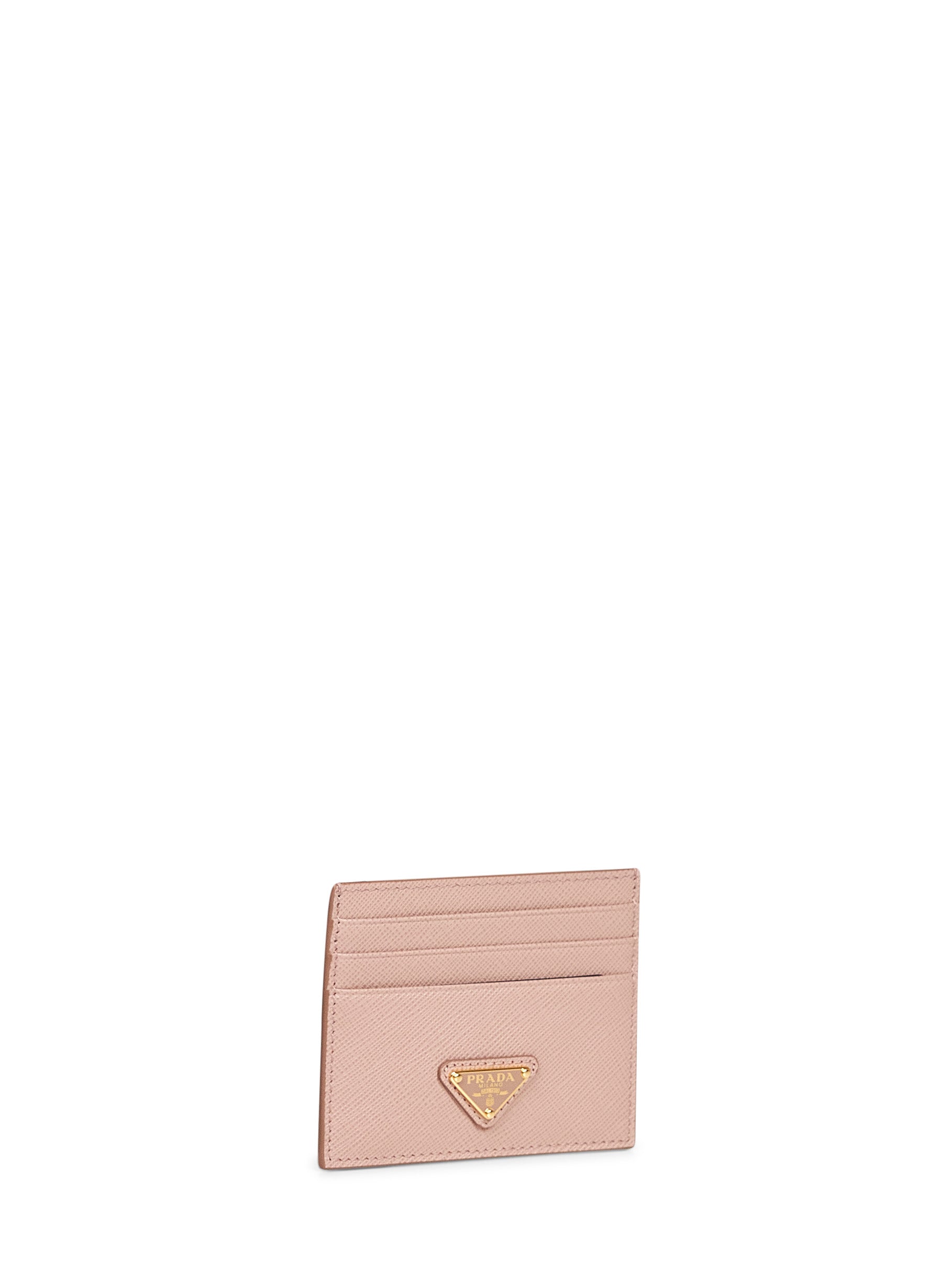 Prada Accessori Pelletteria Women Powder Pink Saffiano Leather Card Holder PRADA