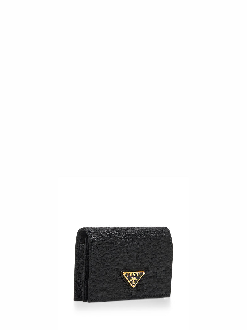 Prada Accessori Pelletteria Women Black Saffiano Small Wallet PRADA