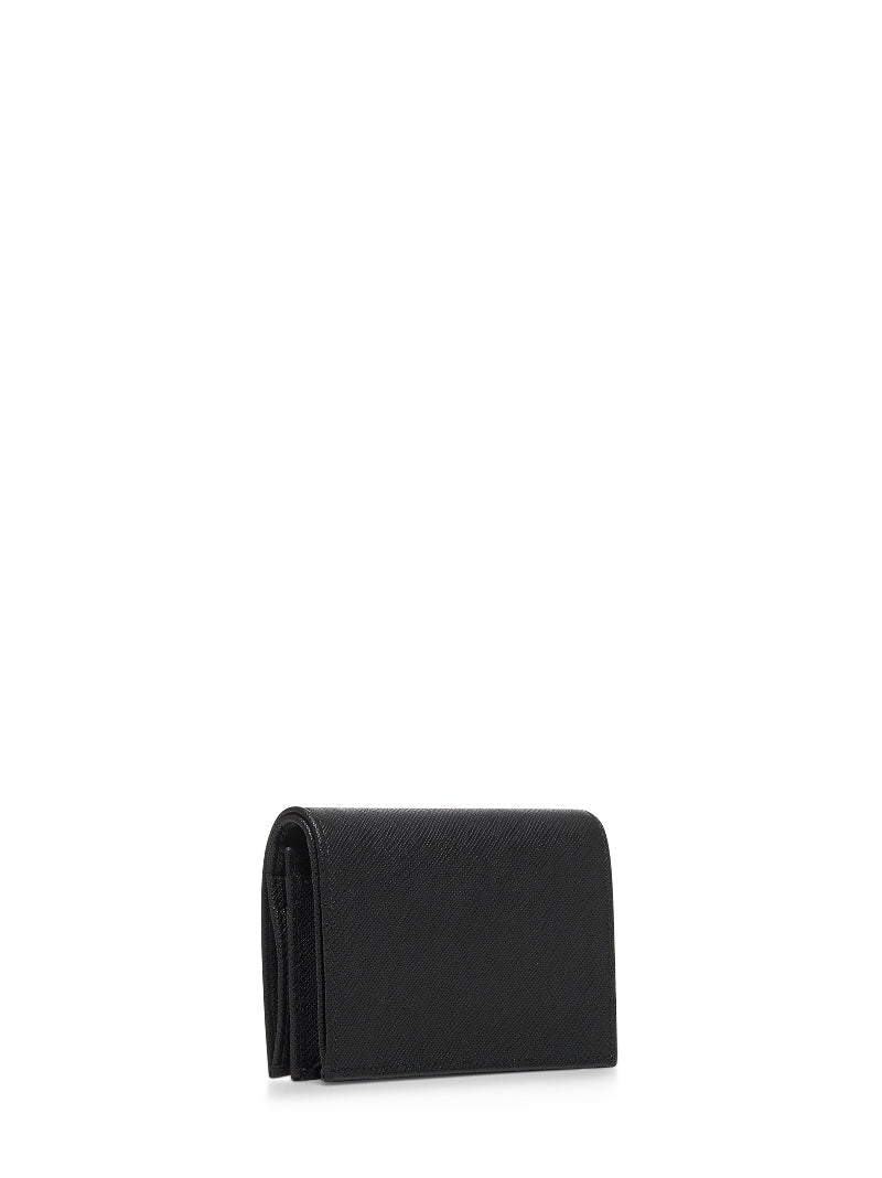 Prada Accessori Pelletteria Women Black Saffiano Small Wallet PRADA
