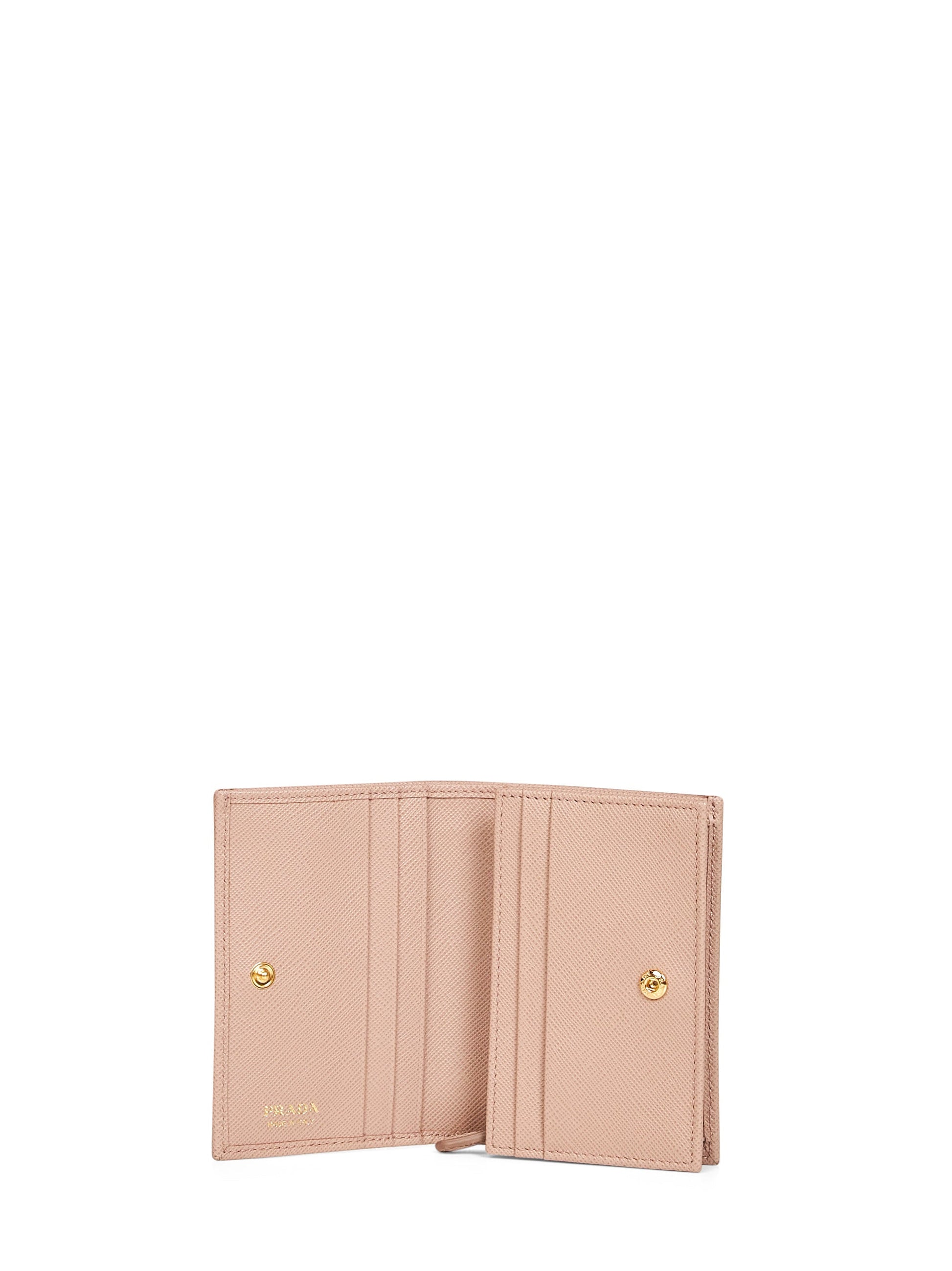 Prada Accessori Pelletteria Women Powder Pink Saffiano Small Wallet PRADA