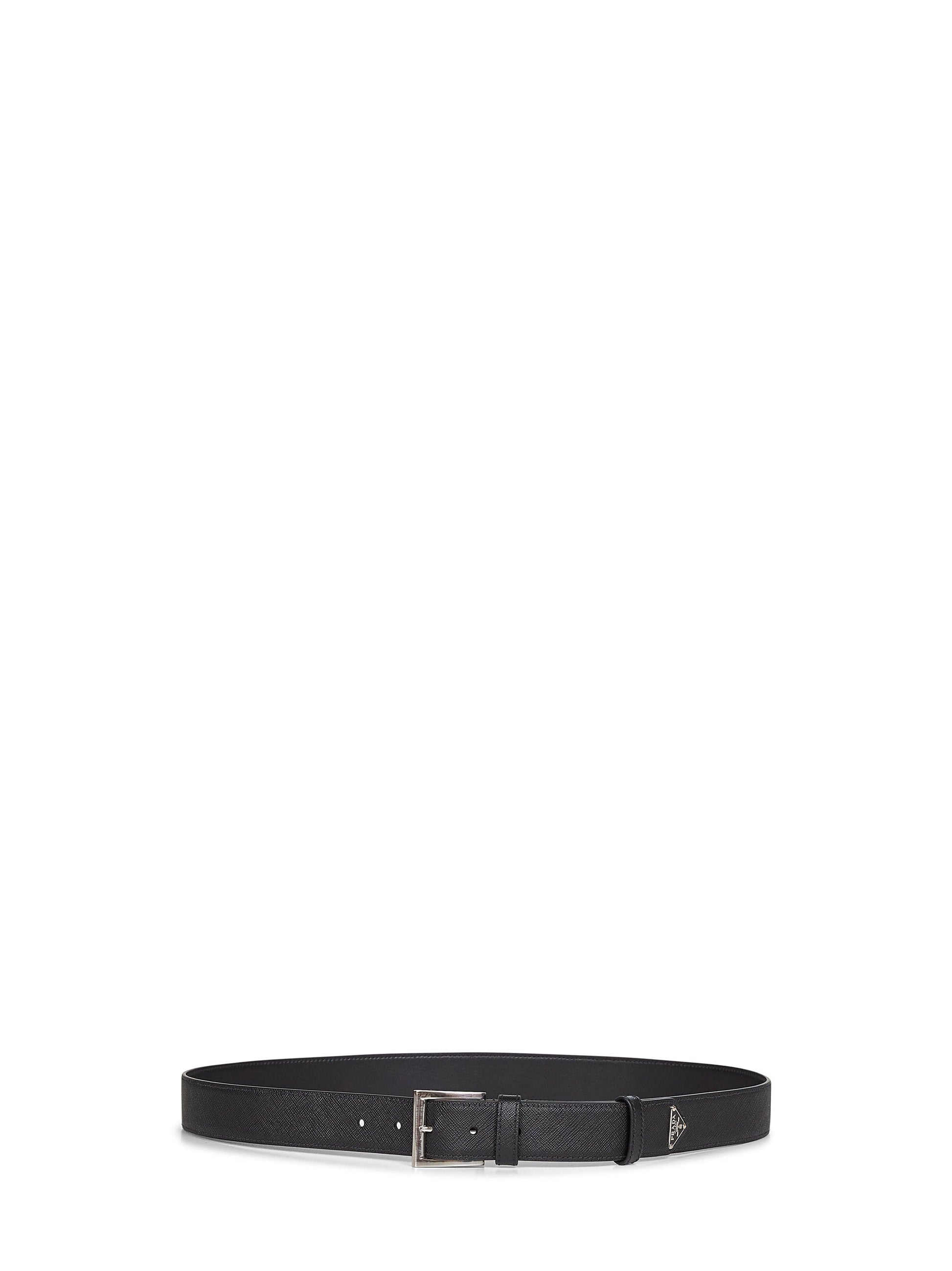 Prada Accessori Pelletteria Men Black Saffiano Leather Belt PRADA