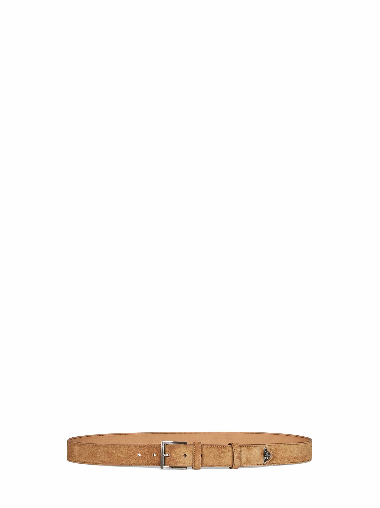 Prada Accessori Pelletteria Men Sesame Suede Belt PRADA