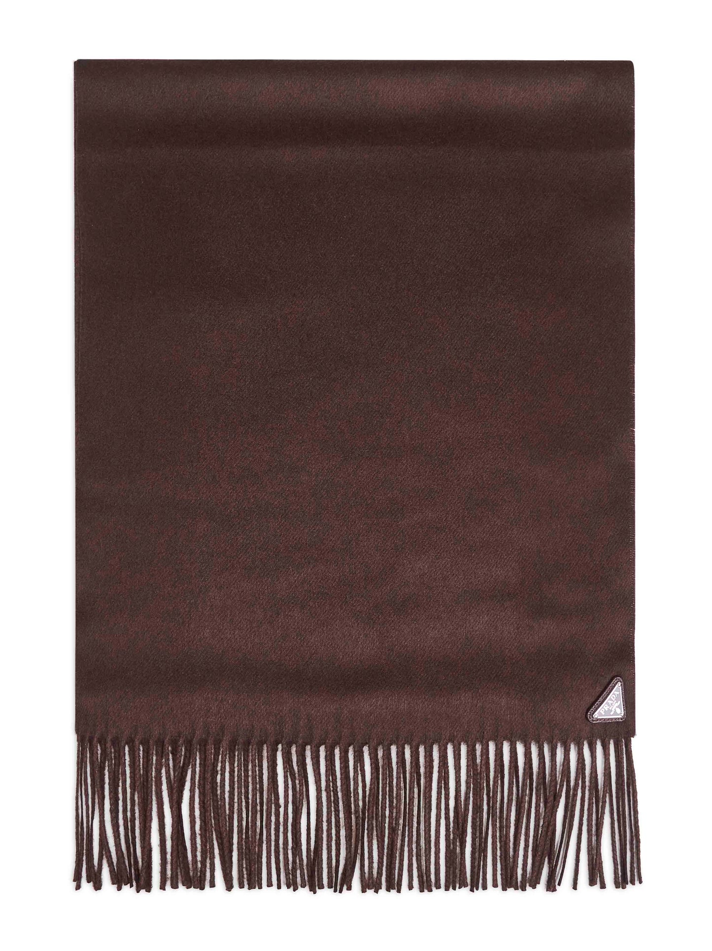 Prada Accessori Pelletteria Men Brown Silk And Cashmere Scarf PRADA