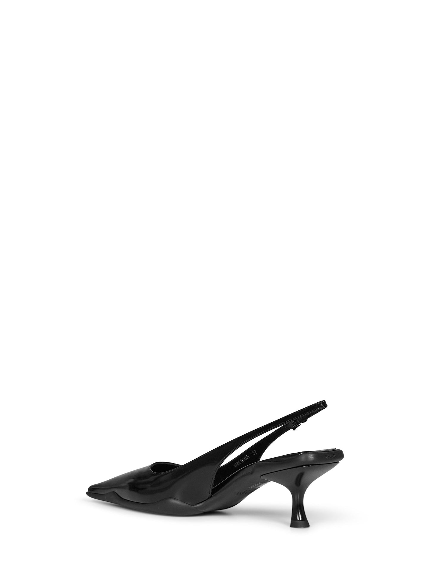 Prada Calzature Women Black Brushed Leather Slingback Pumps PRADA