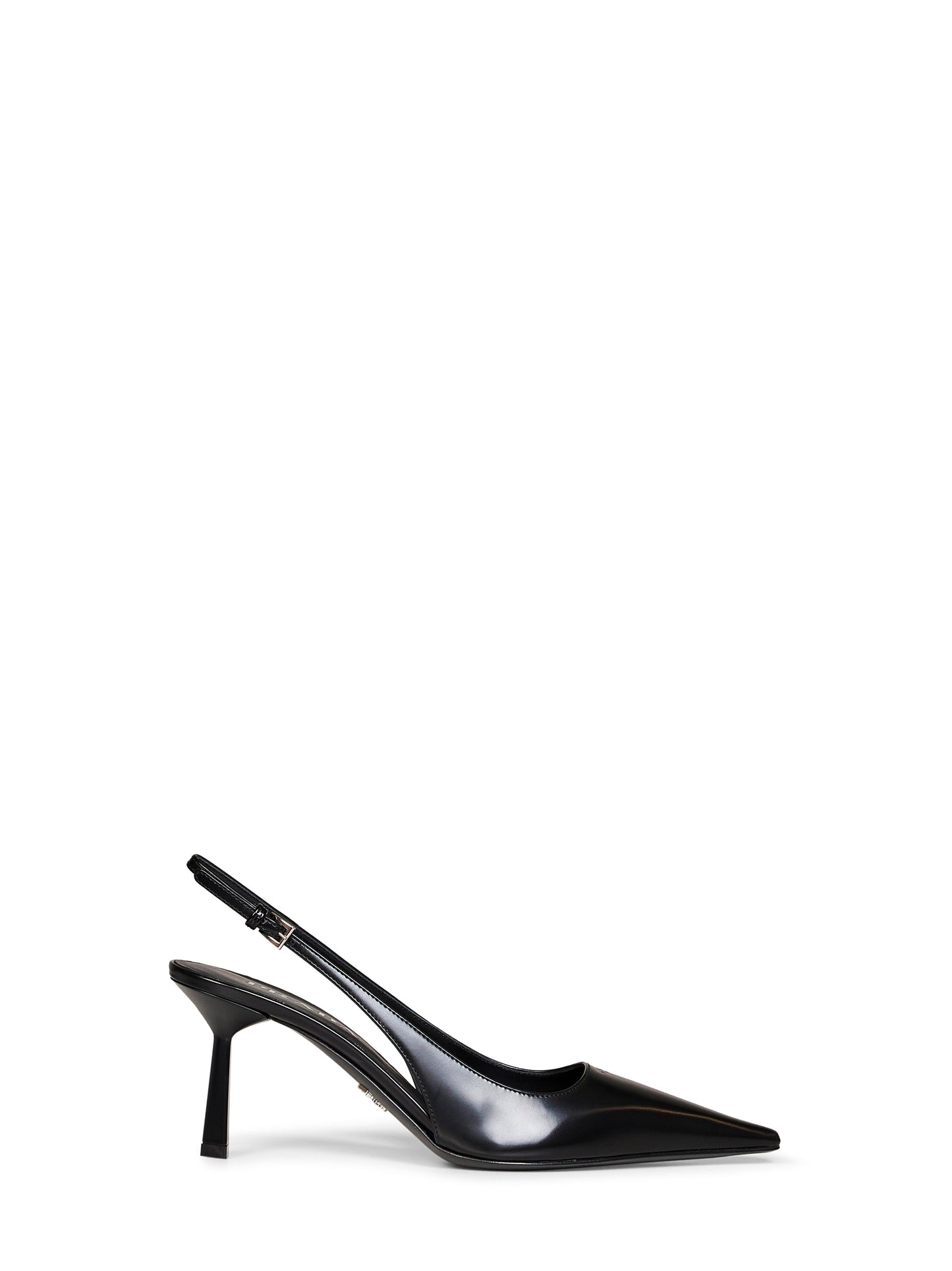 Prada Calzature Women Black Brushed Leather Slingback Pumps PRADA