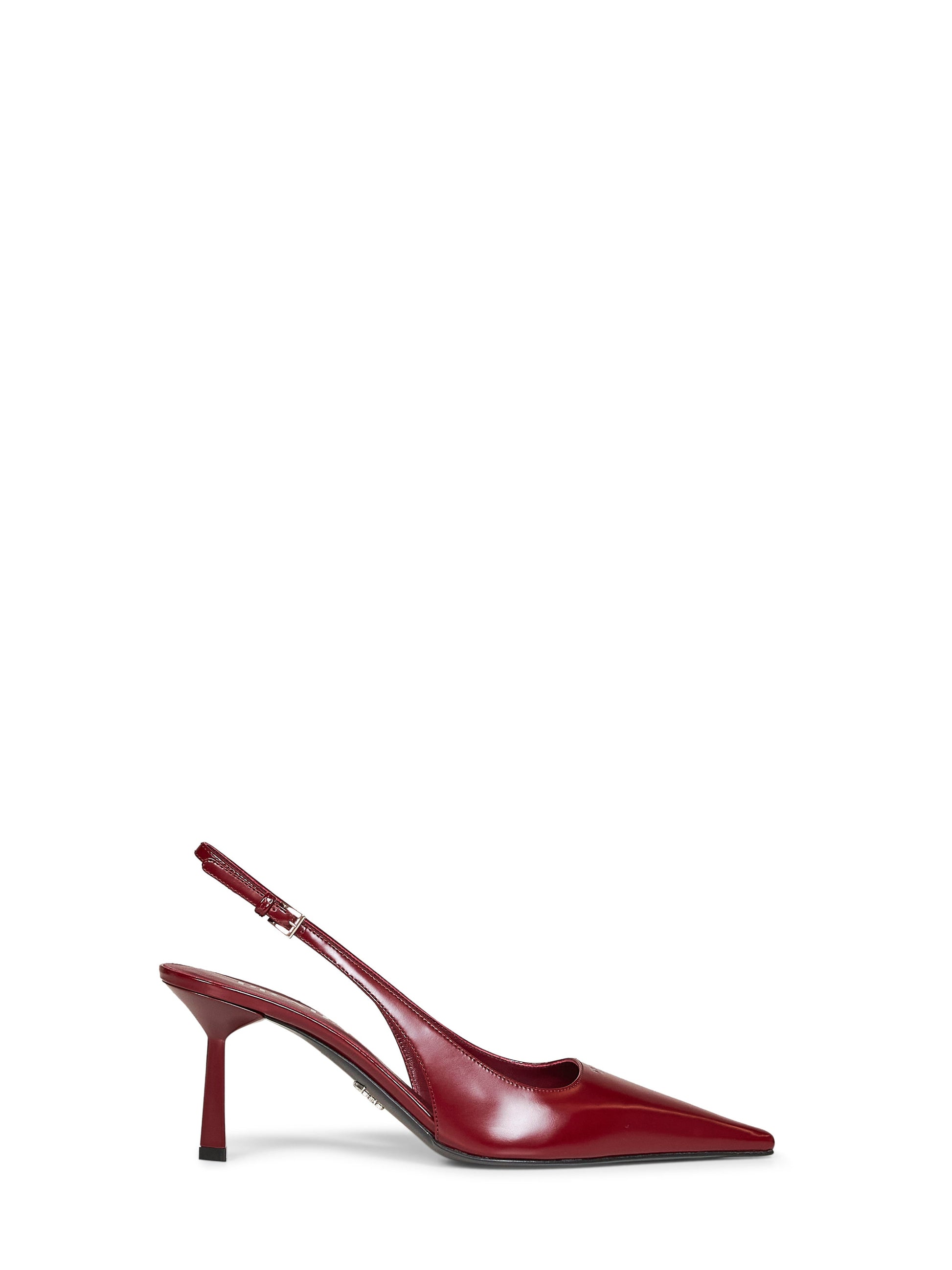 Prada Calzature Women Burgundy Brushed Leather Slingback Pumps PRADA