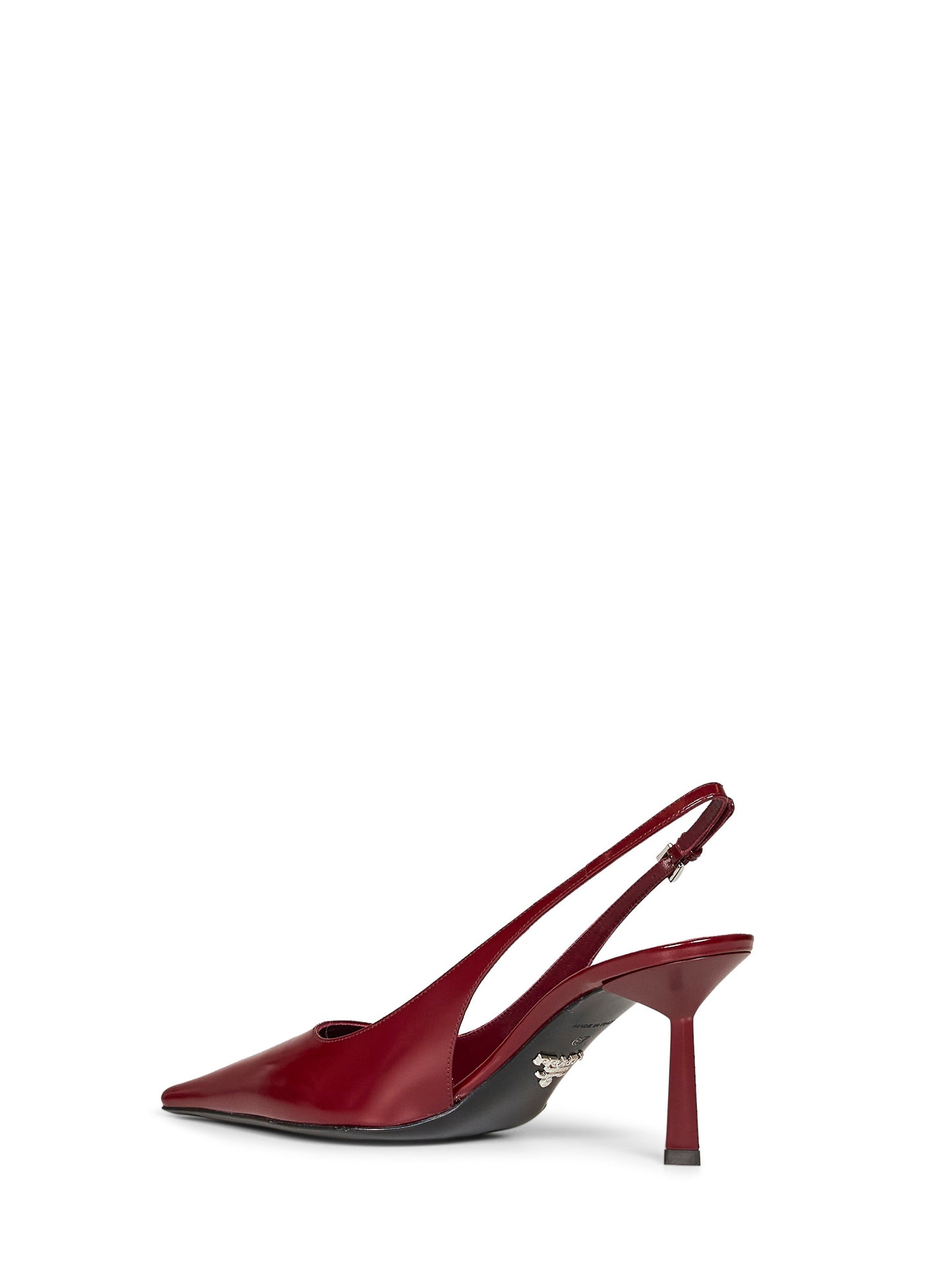 Prada Calzature Women Burgundy Brushed Leather Slingback Pumps PRADA