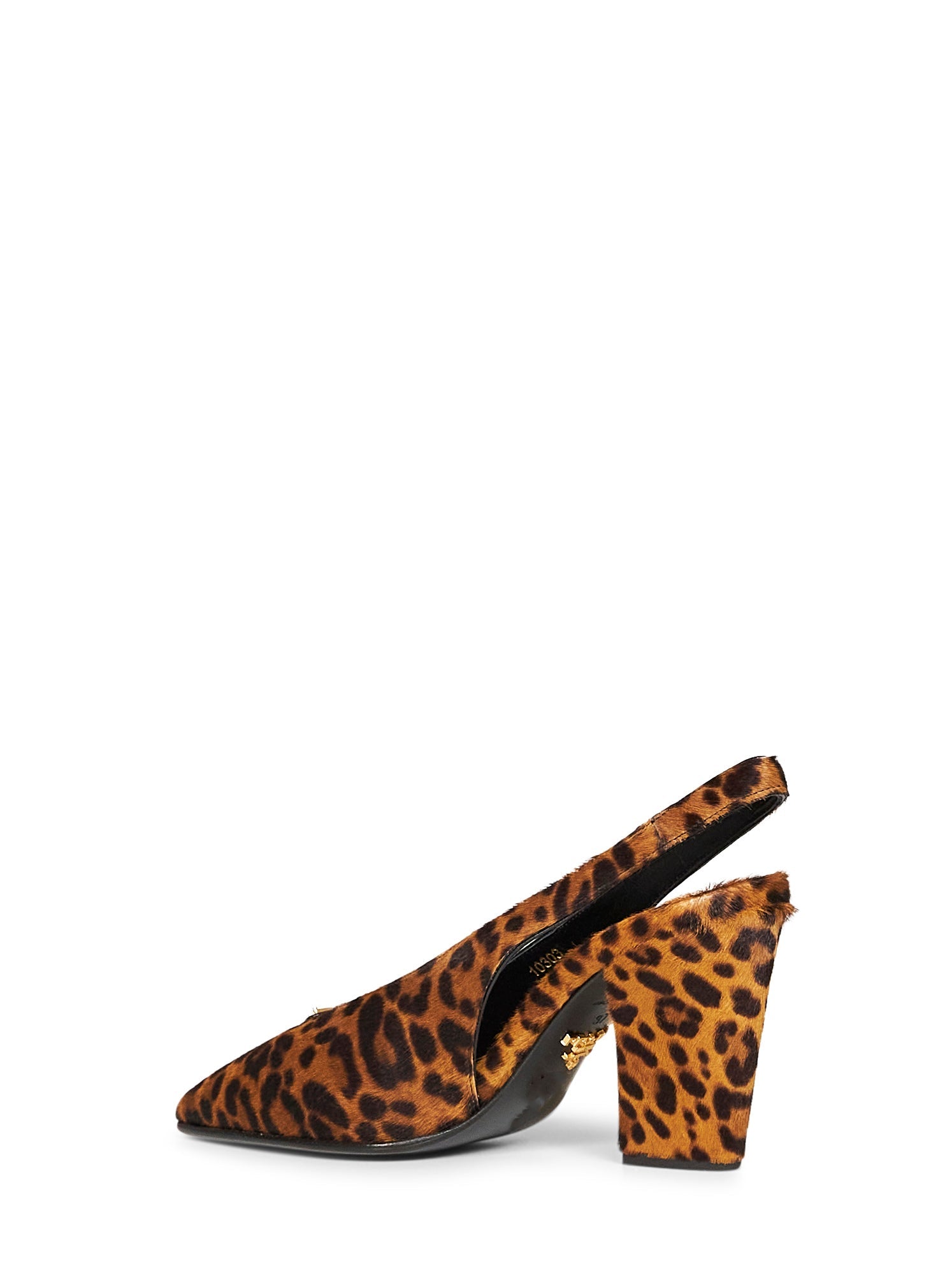 Prada Calzature Women Honey Leopard-Print Calf Hair Slingback Pumps PRADA