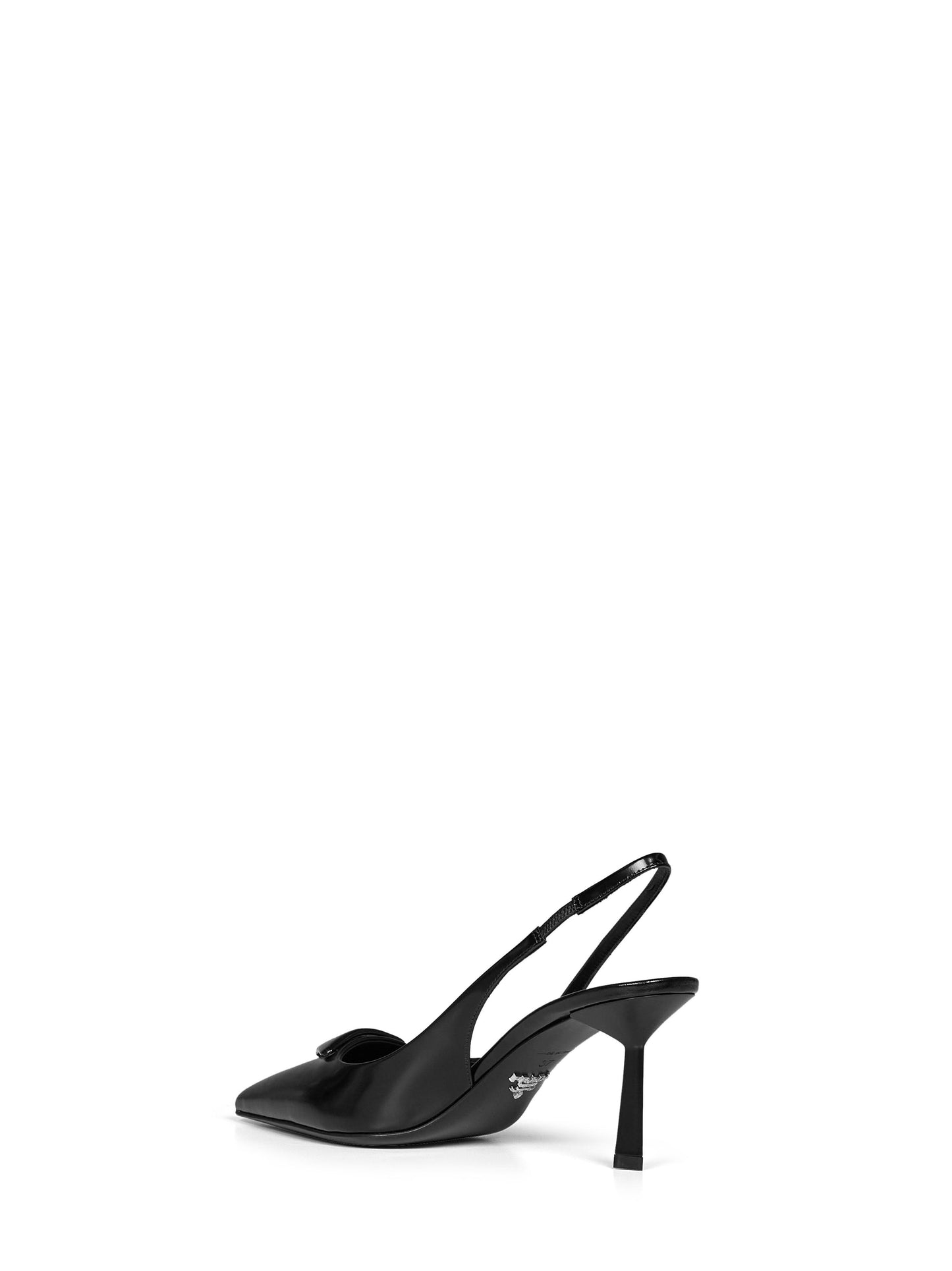 Prada Calzature Women Black Brushed Leather Slingback Pumps PRADA